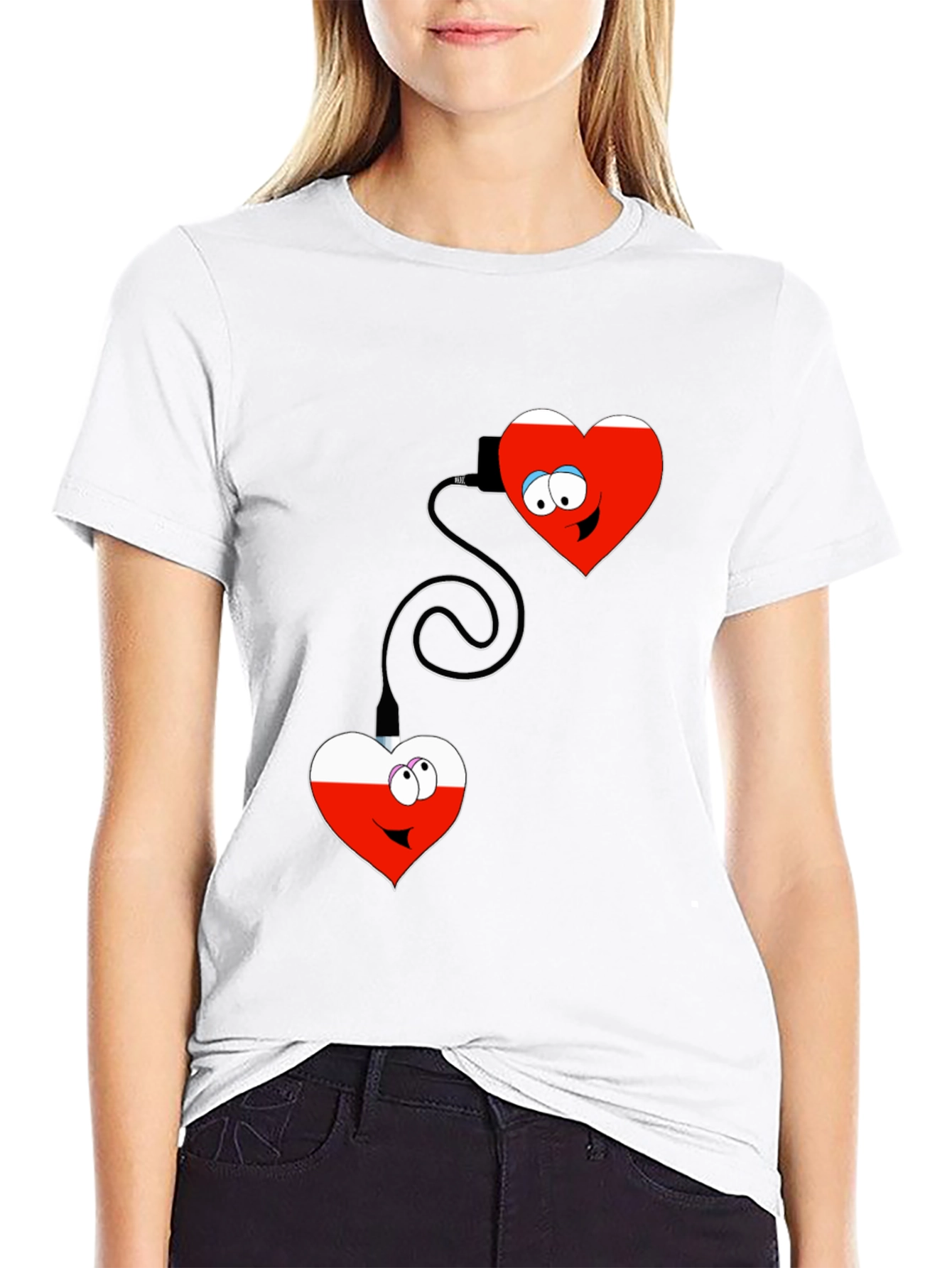 Black Connected Hearts Graphic T-Shirt view 9