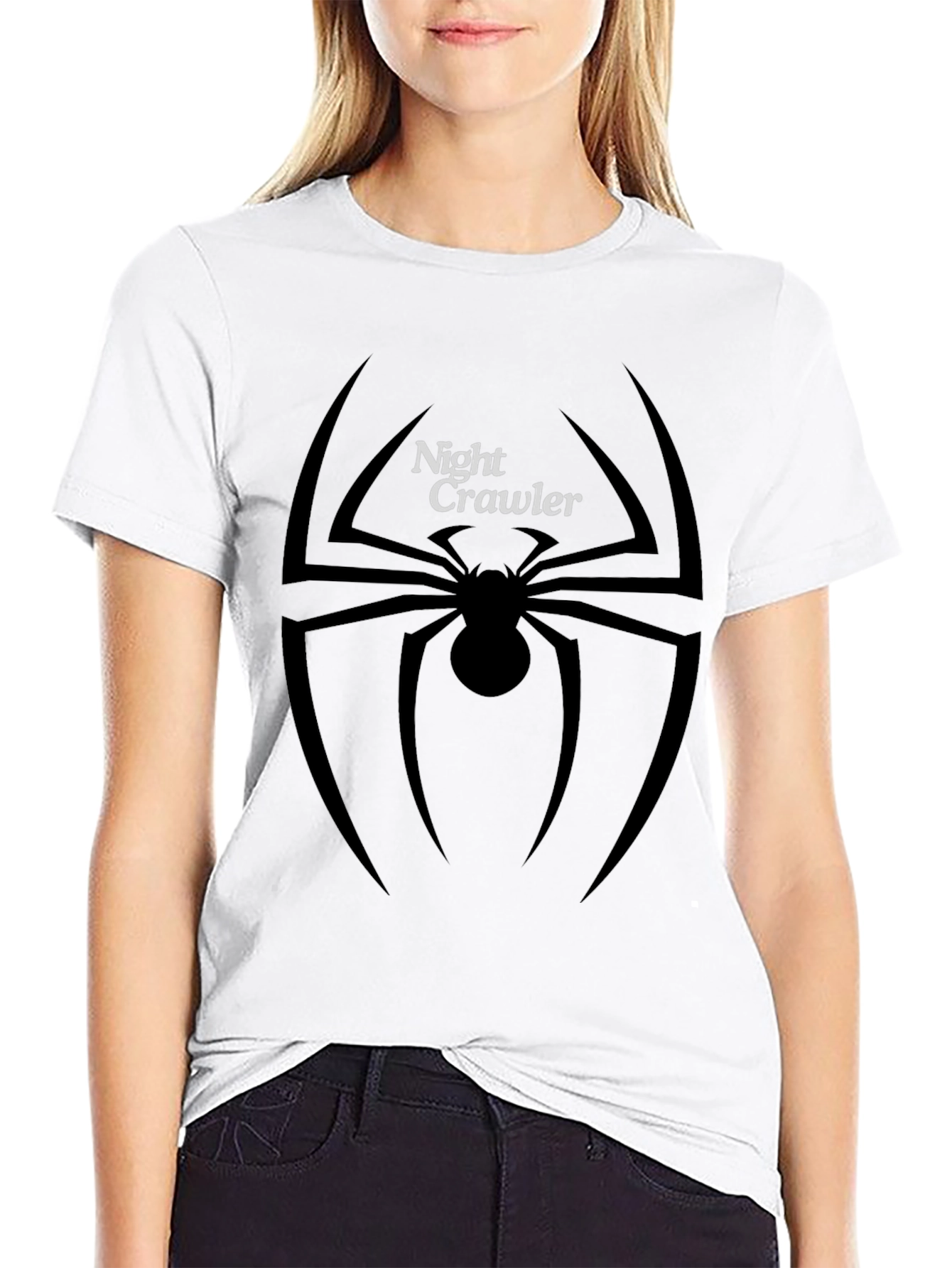 Black Night Crawler Spider Graphic Tee - Black view 9