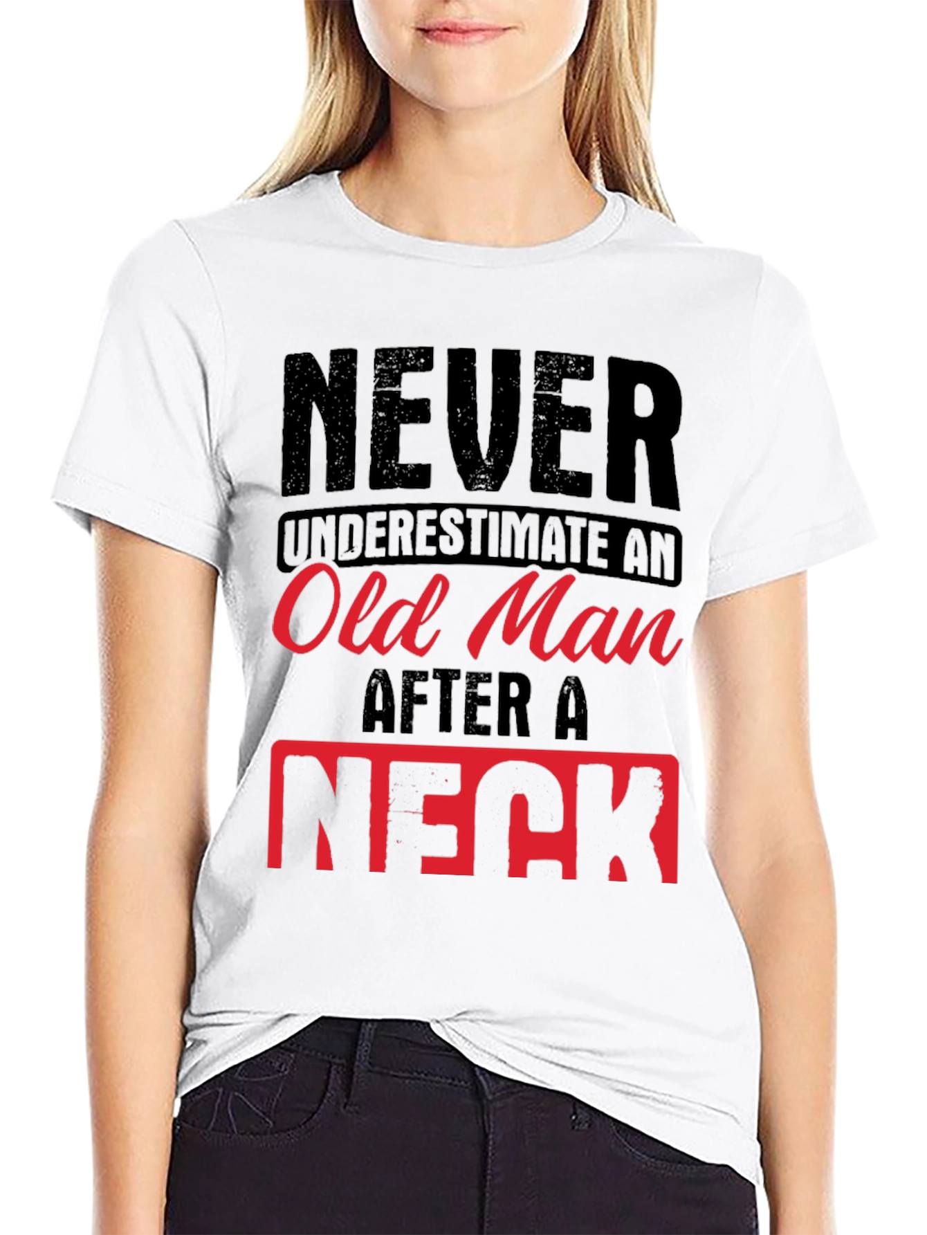 Black Never Underestimate Old Man Humor Graphic Tee view 9