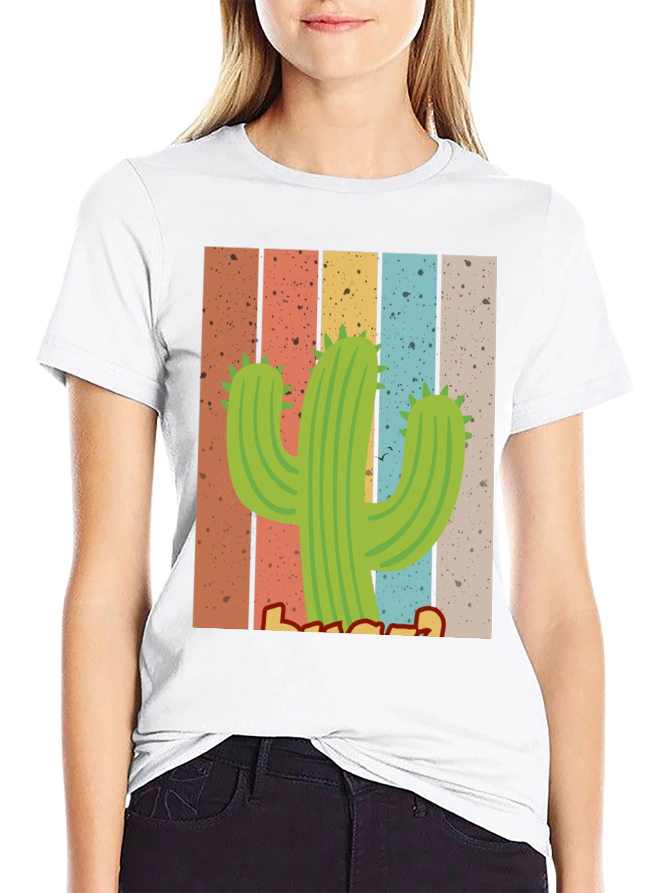 Black Retro Cactus T-Shirt - Desert Vibes view 9