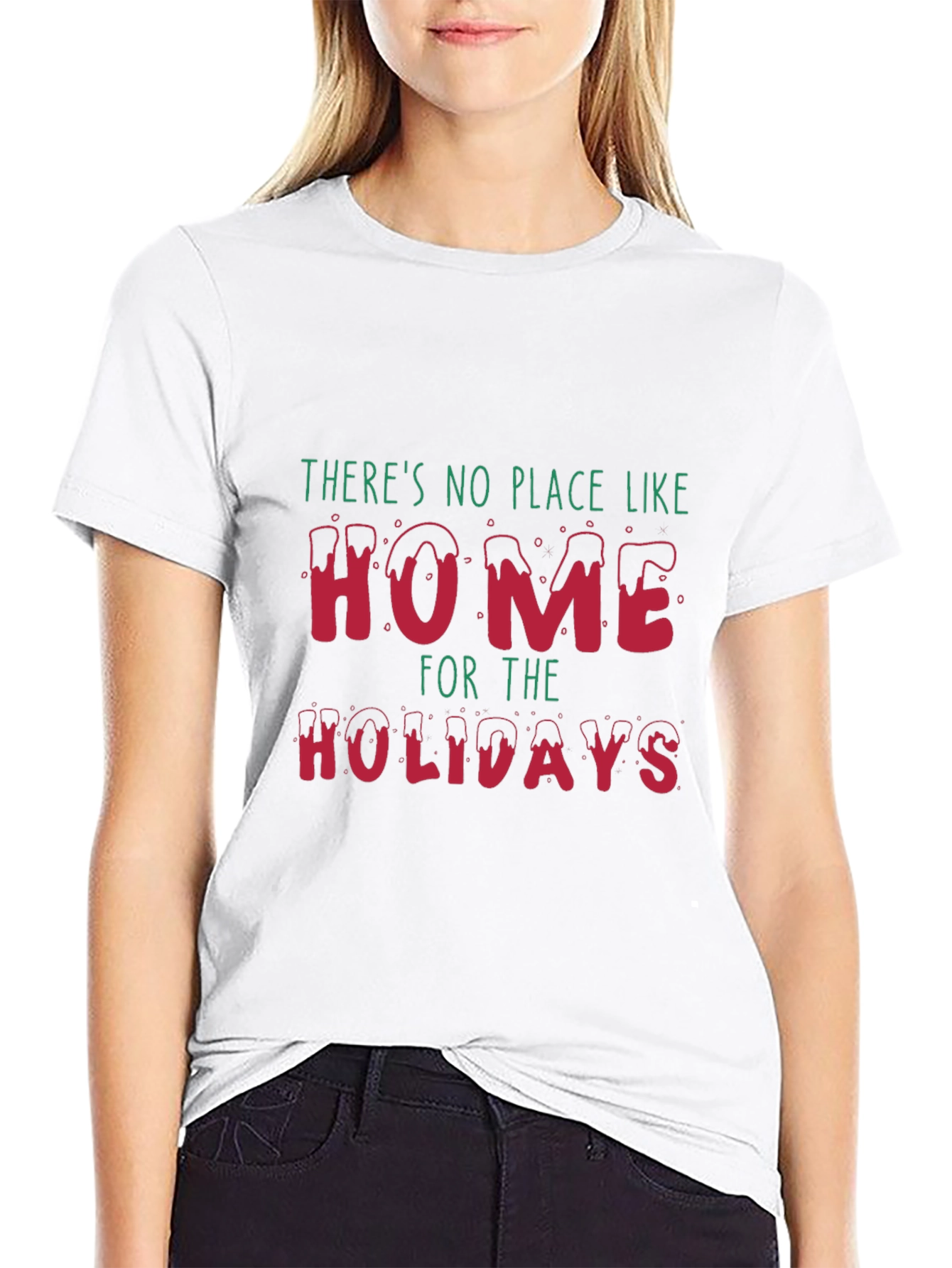 Black Festive Home for the Holidays Graphic Tee view 9
