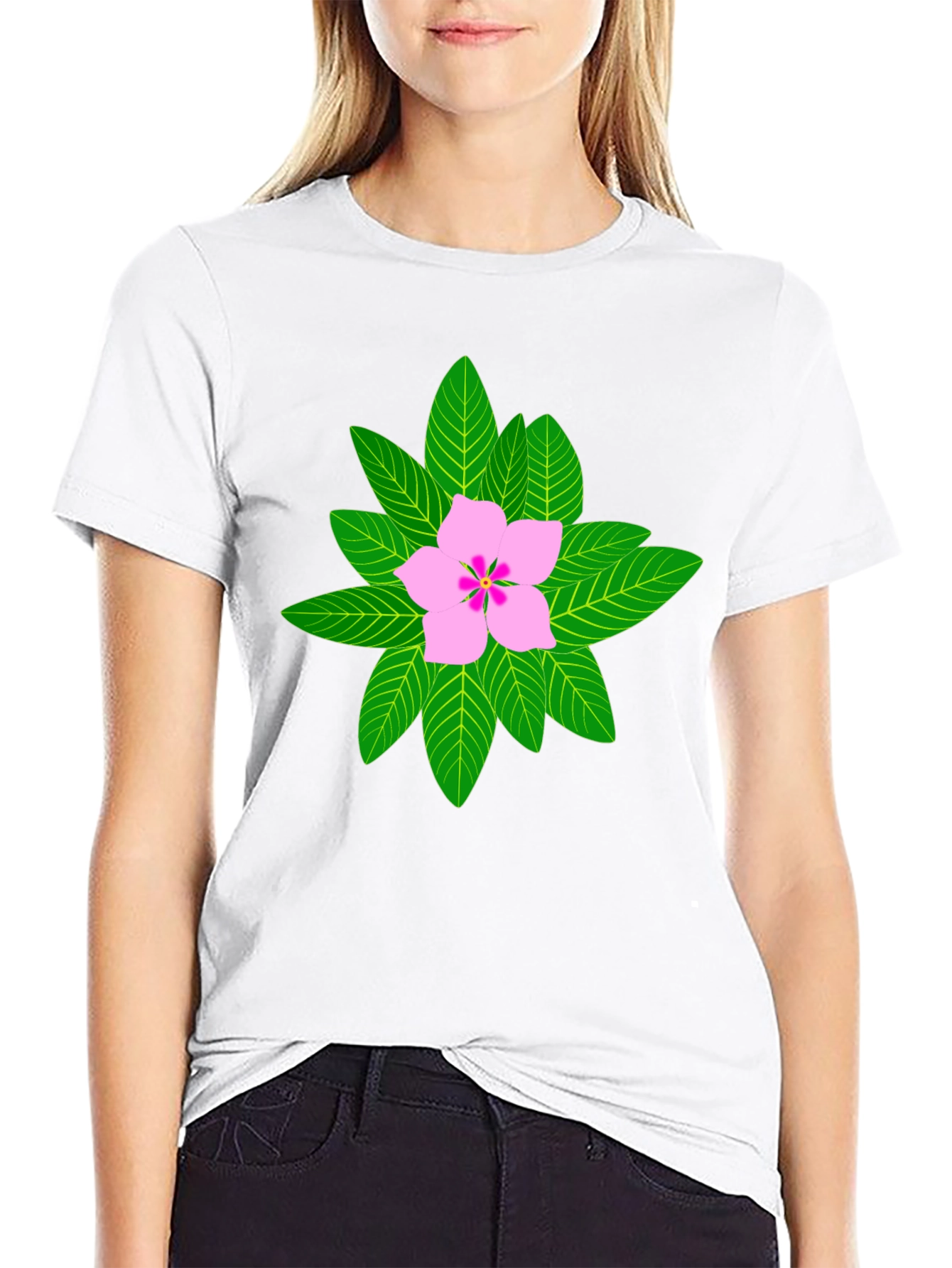 Black Floral Print T-Shirt - Black Cotton Blend view 9