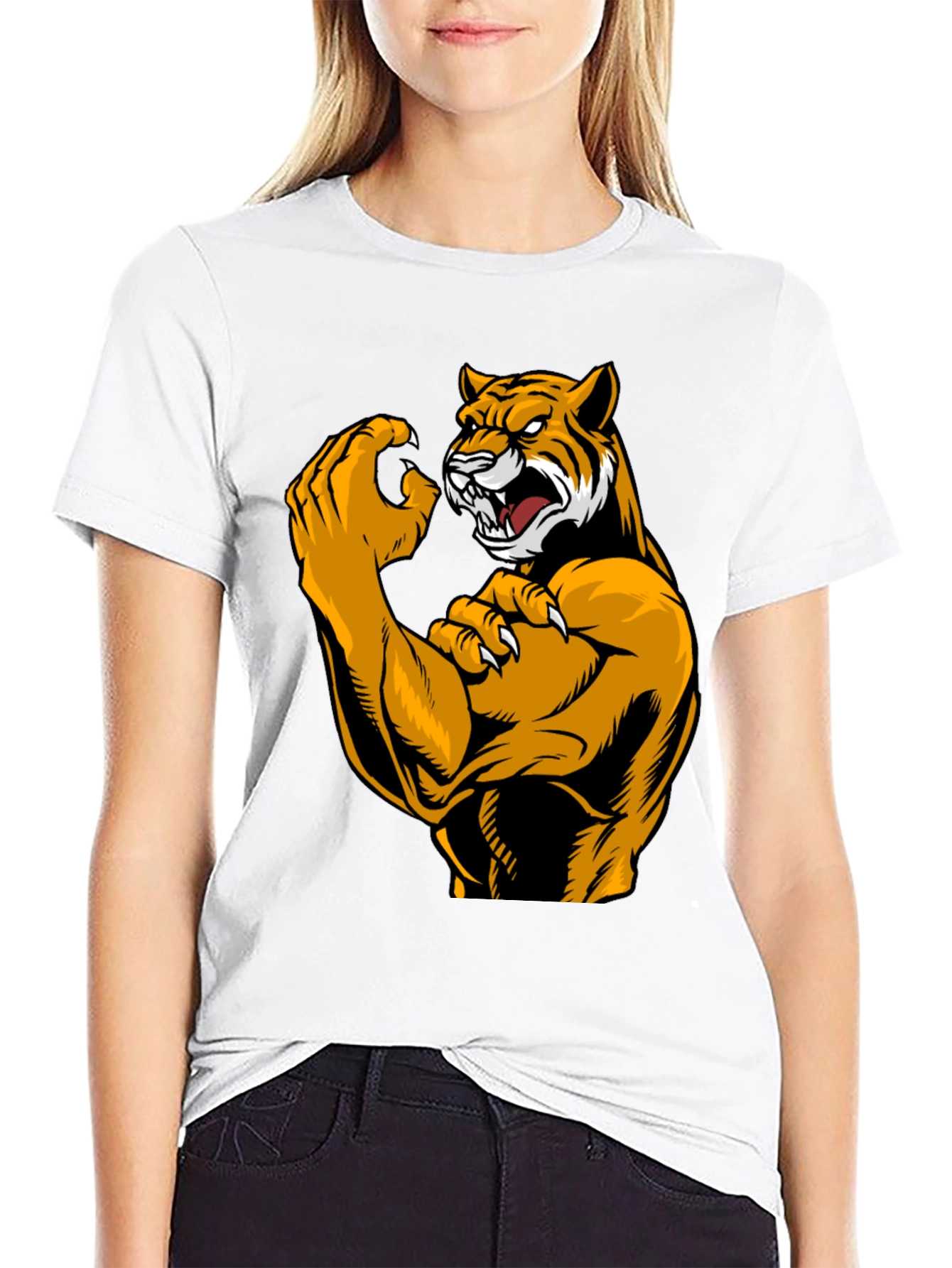 Black Tiger Muscle Black T-Shirt view 9