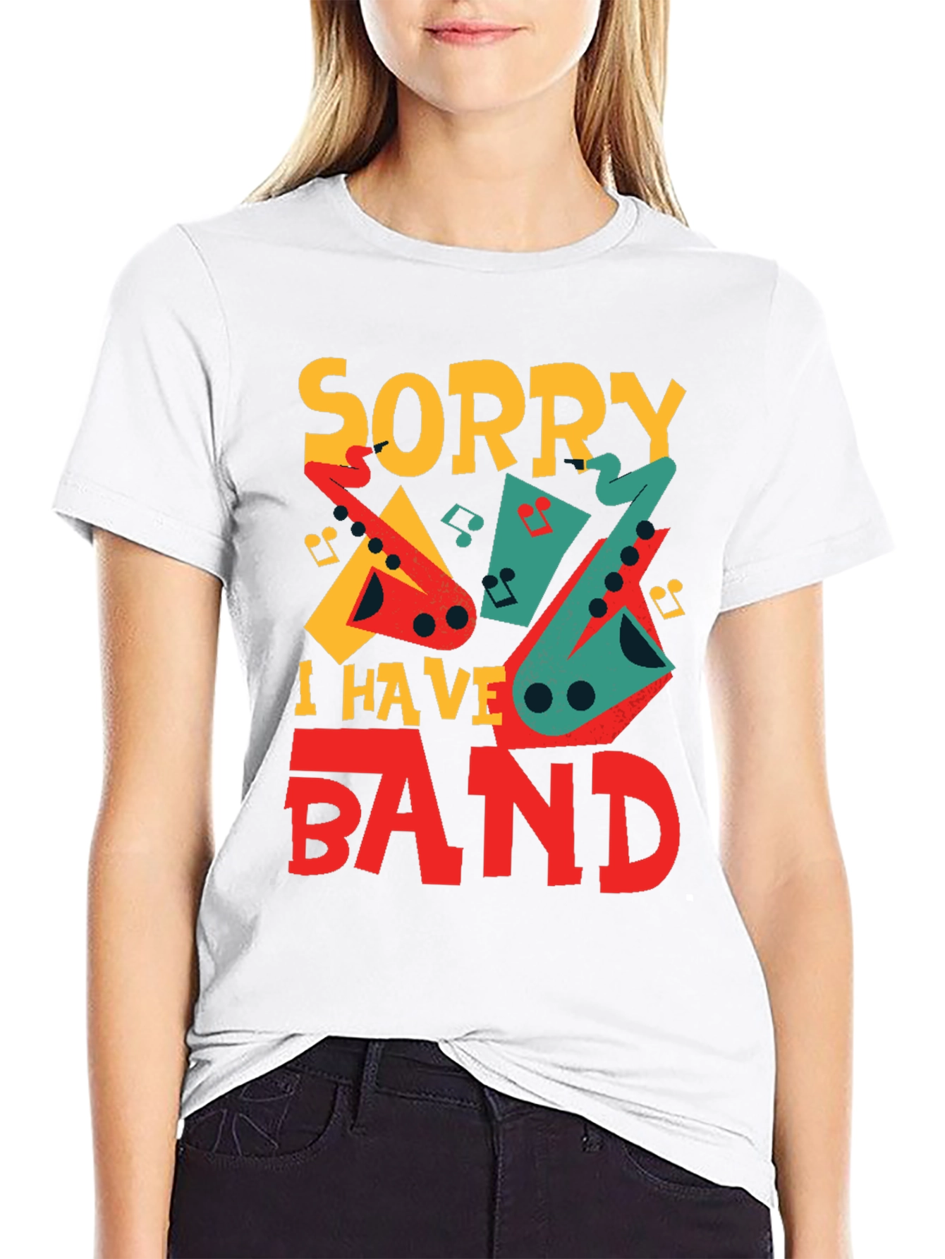 Black Sorry I Have Band Funny Musician T-Shirt view 9