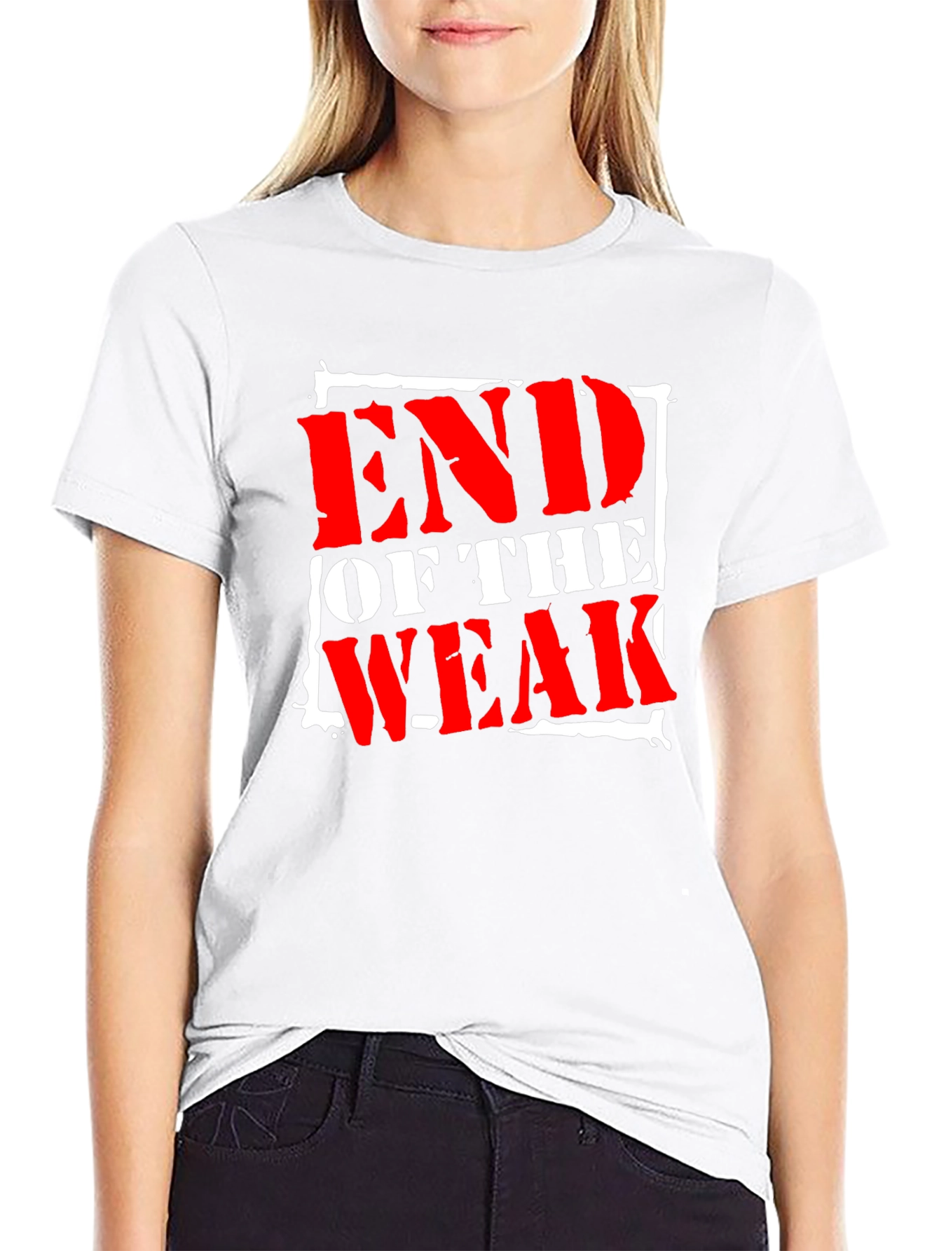 Black End of The Weak Graphic T-Shirt view 9
