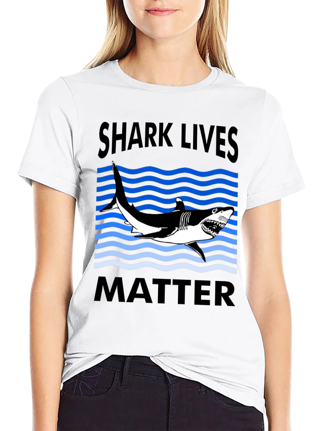 Black Shark Lives Matter Graphic T-Shirt view 9