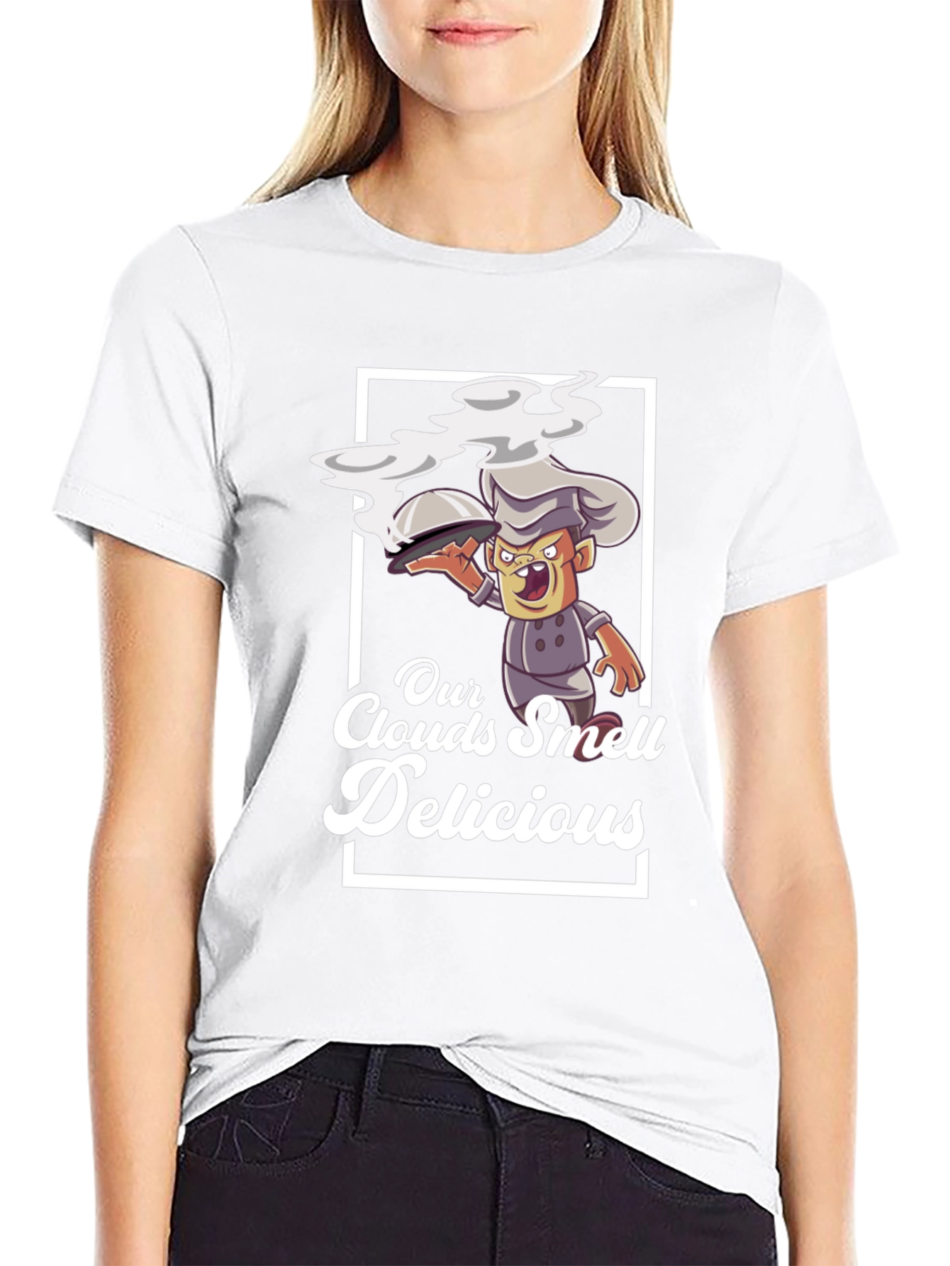 Black Our Clouds Smell Delicious T-Shirt Chef Cartoon Black view 9