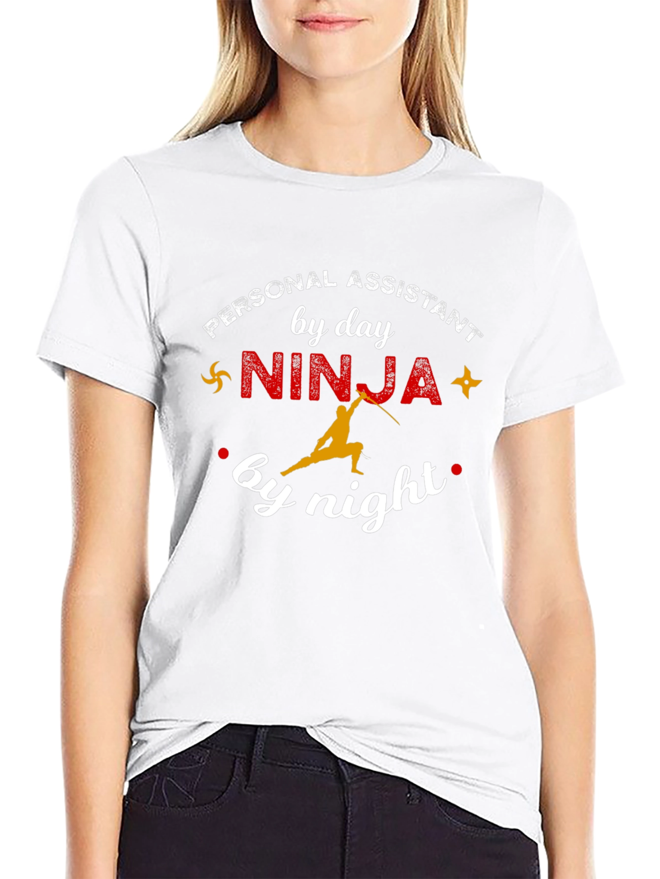 Black Personal Assistant Ninja T-Shirt - Day & Night view 9