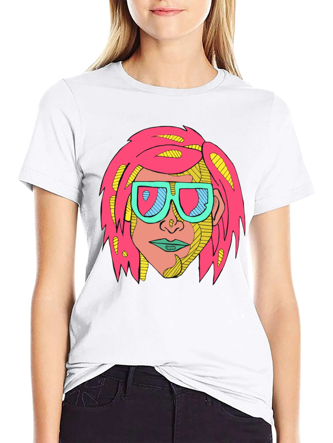 Black Funky Graphic Tee - Retro Pop Art Design view 9