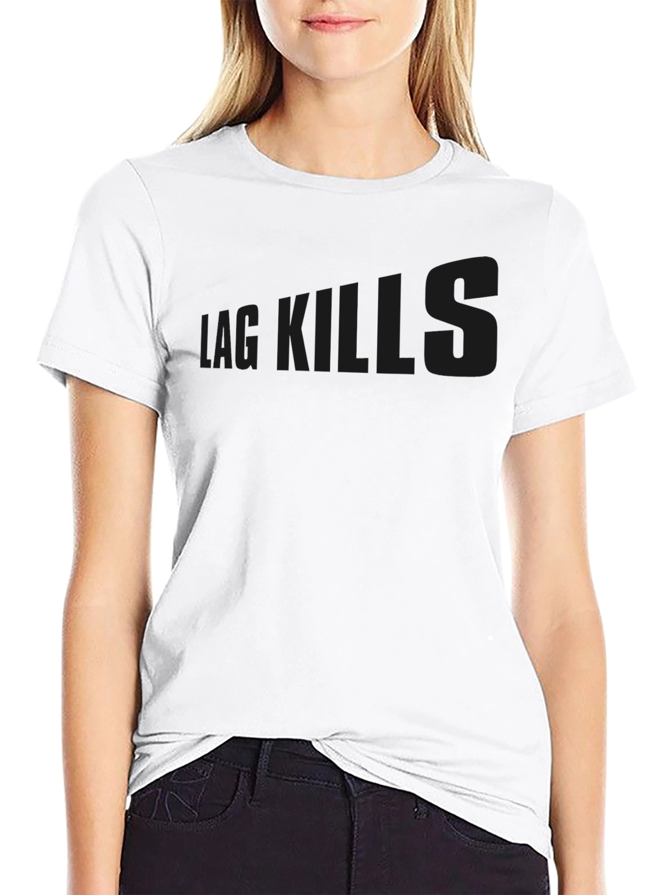 Black Black T-Shirt 'Lag Kills' view 9
