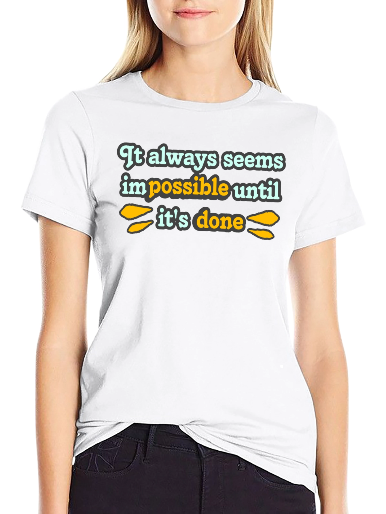 Black Inspirational Quote T-Shirt - Black view 9