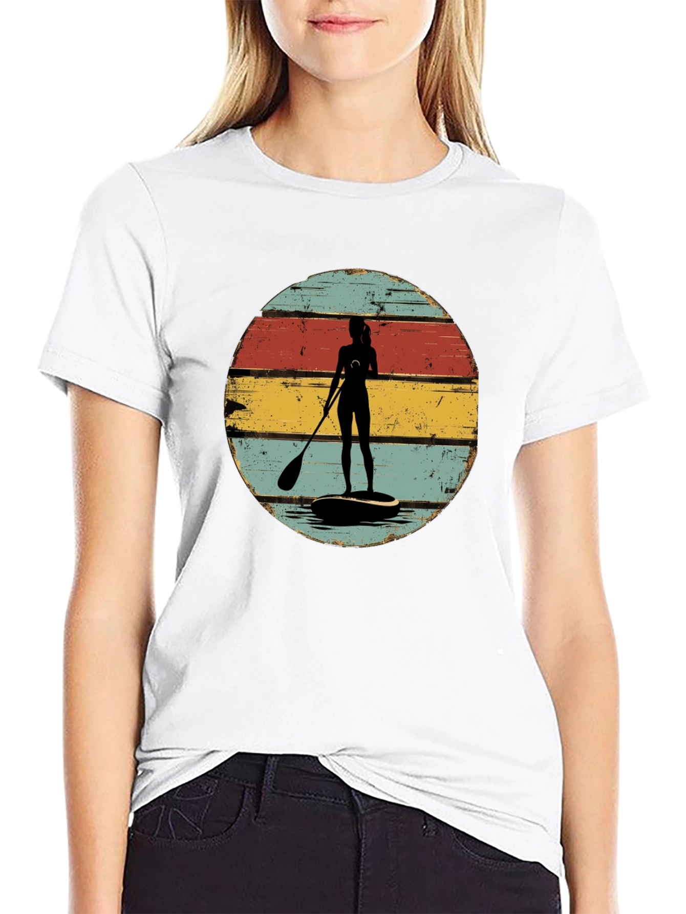 Retro Paddle Boarder Graphic Tee - 9