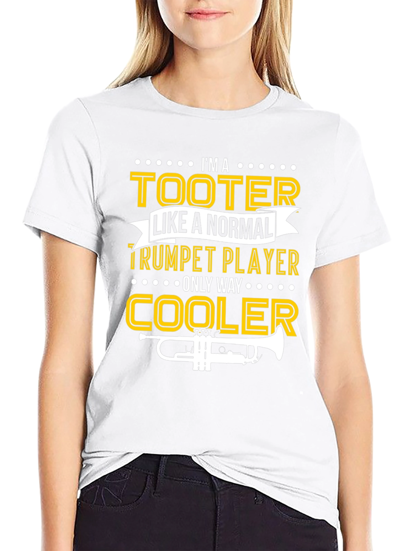 Black Trumpet Player T-Shirt - I'm A Tooter Only Way Cooler view 9
