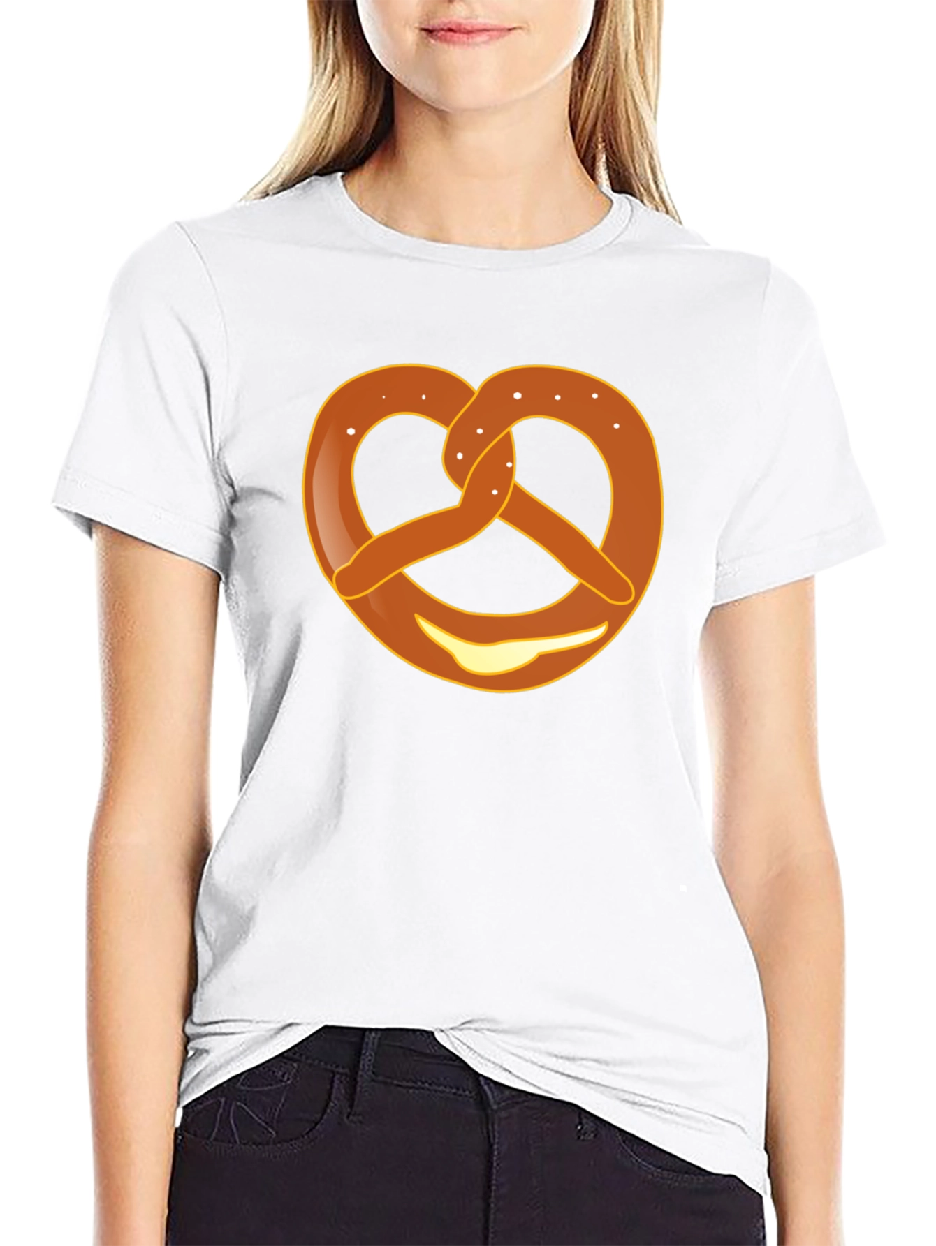 Black Pretzel Graphic T-Shirt - Unisex Crew Neck Tee view 9