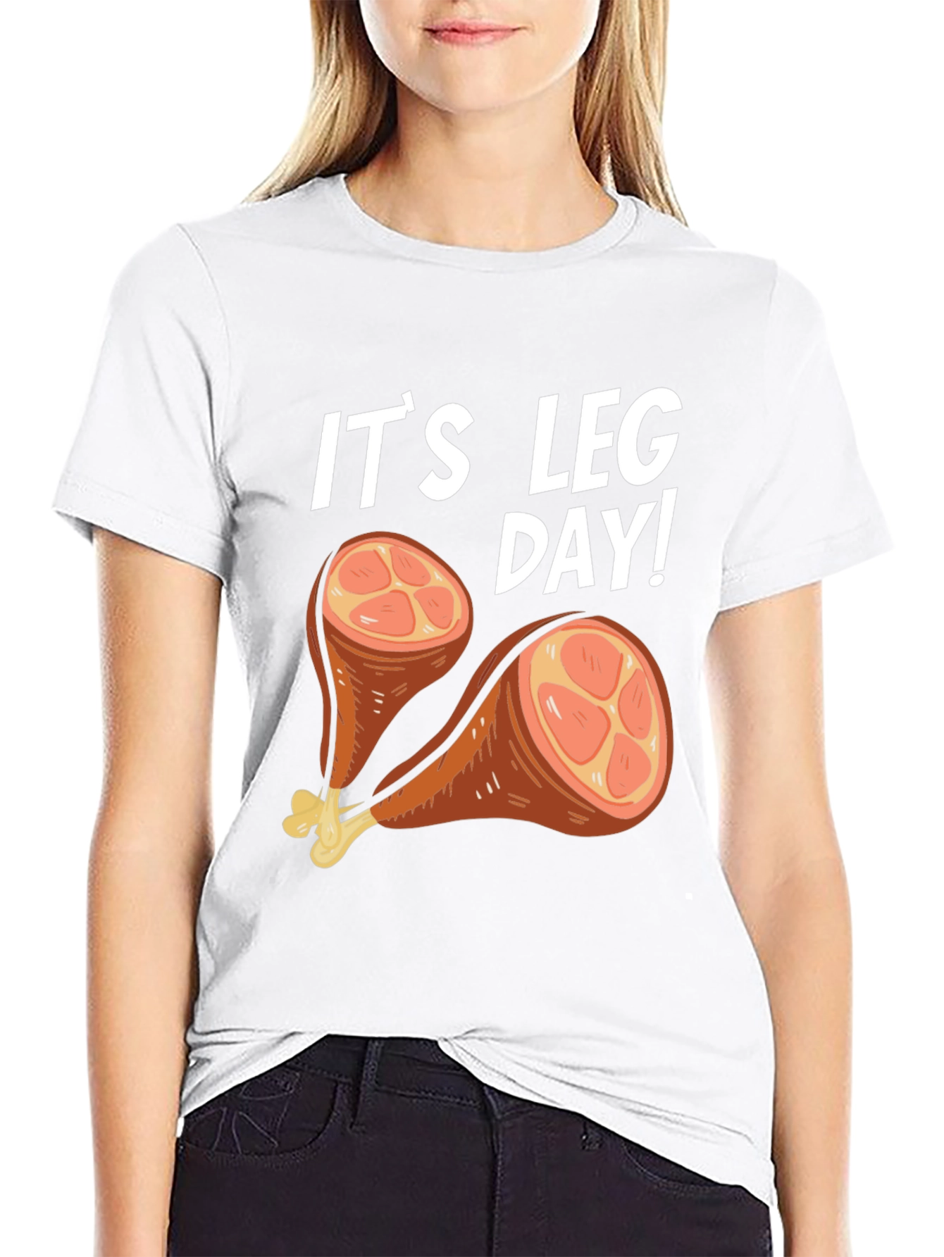 Black It's Leg Day Turkey Humor T-Shirt view 9