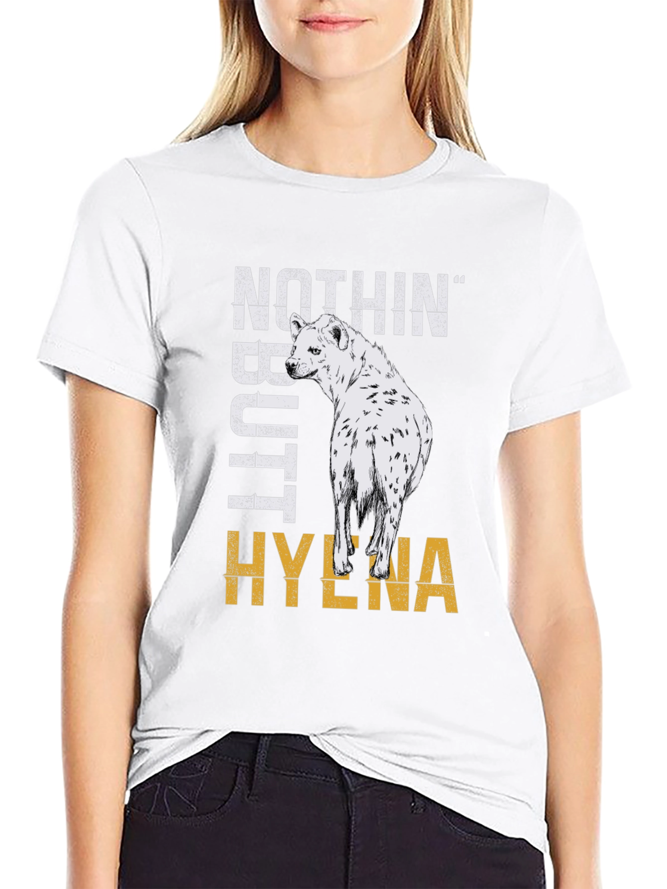 Black Nothin' Butt Hyena Graphic Tee view 9