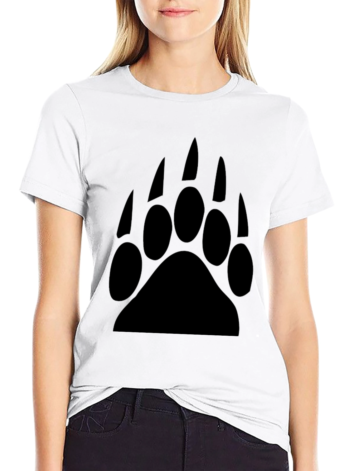 Black Bear Paw Graphic Tee - Men's Black T-Shirt view 9