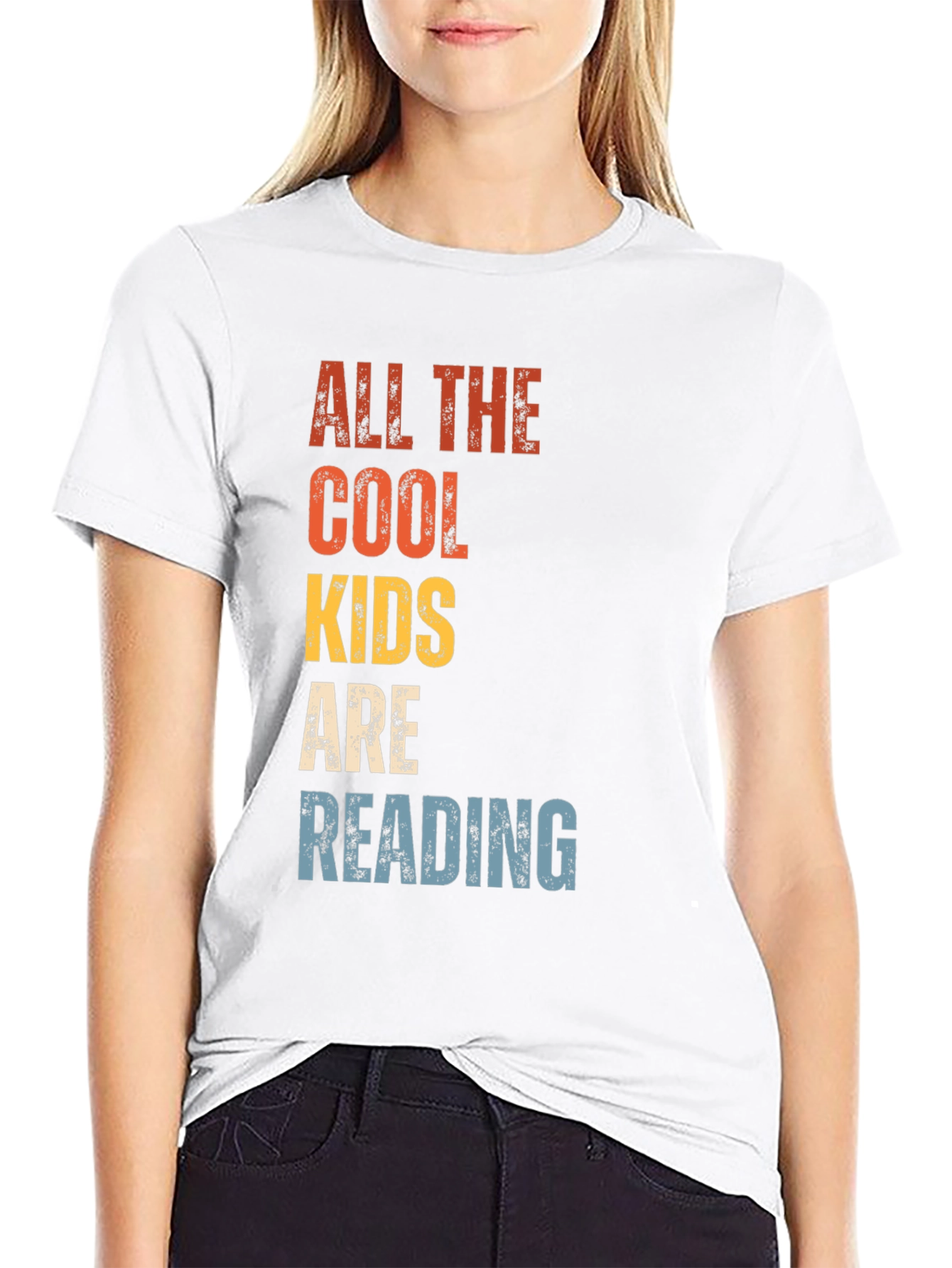 Black Cool Kids Reading T-Shirt - Retro Style view 9