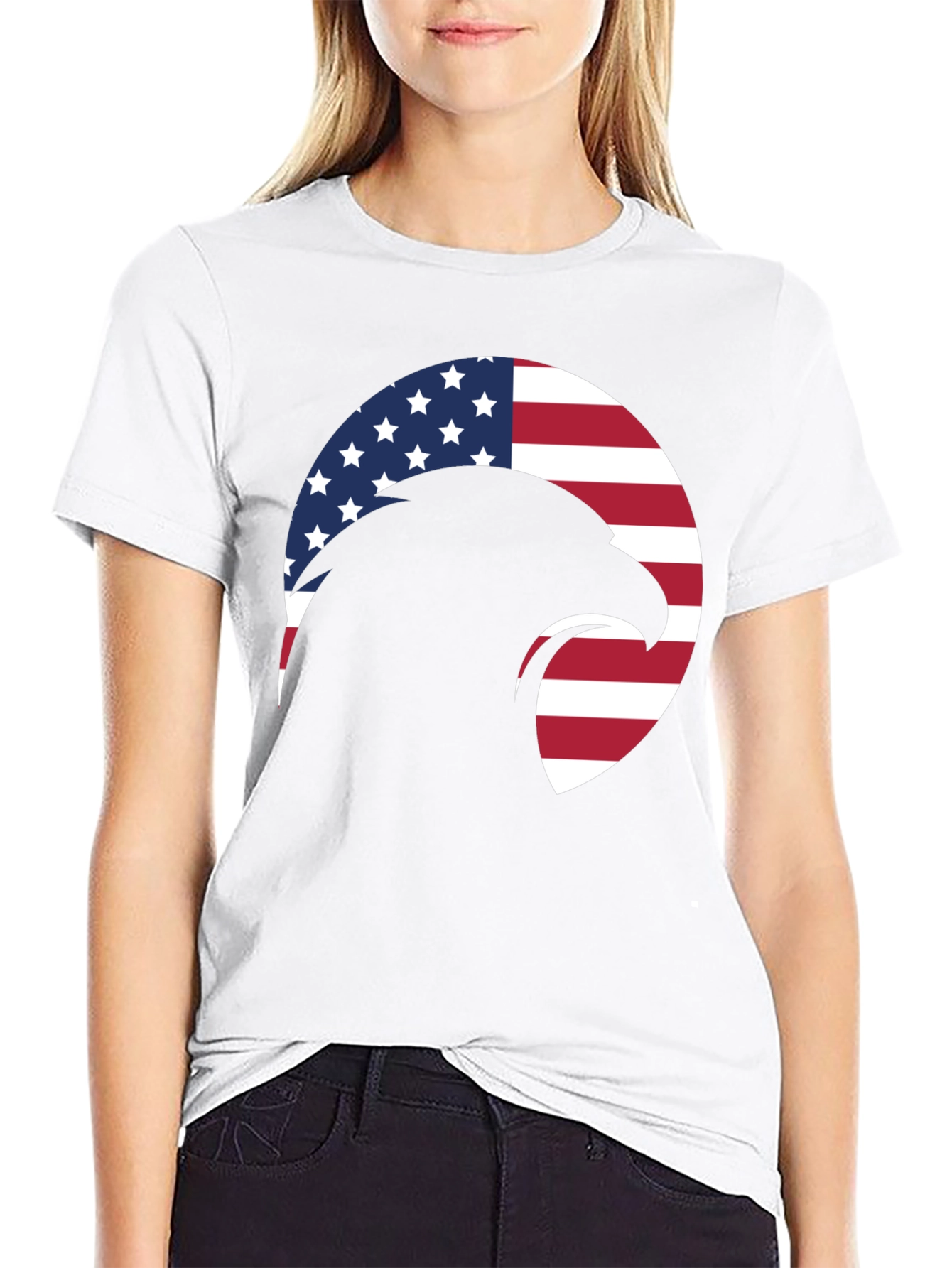 Black American Eagle Graphic T-Shirt - Patriotic Style view 9