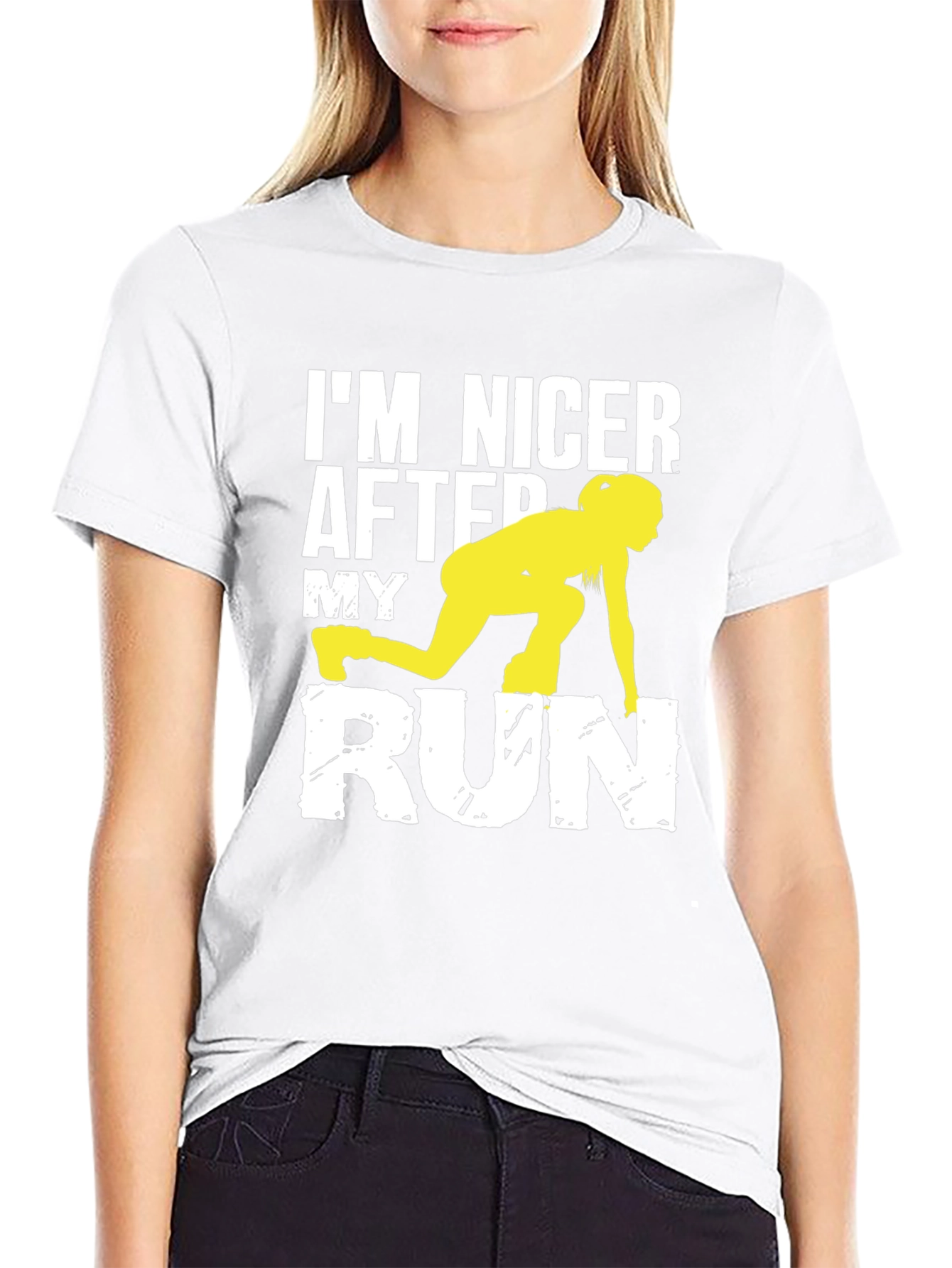 Black Funny Running T-Shirt: I'm Nicer After My Run view 9