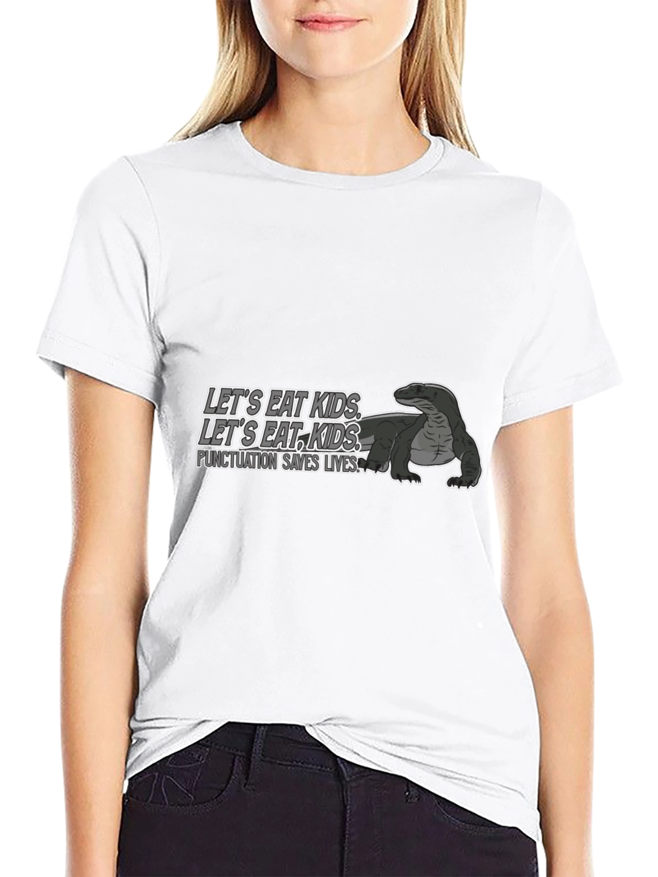 Black Punctuation Saves Lives T-Shirt view 9