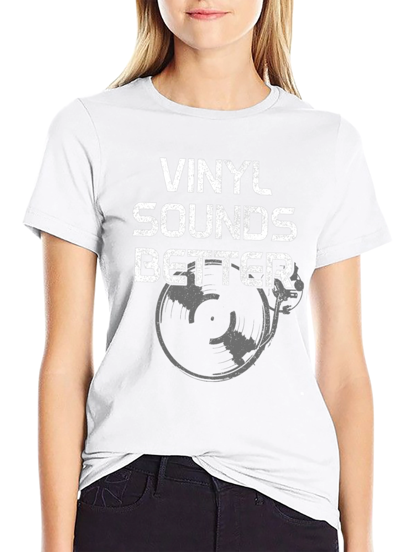 Black Vinyl Sounds Better Graphic T-Shirt - Music Lover Tee view 9