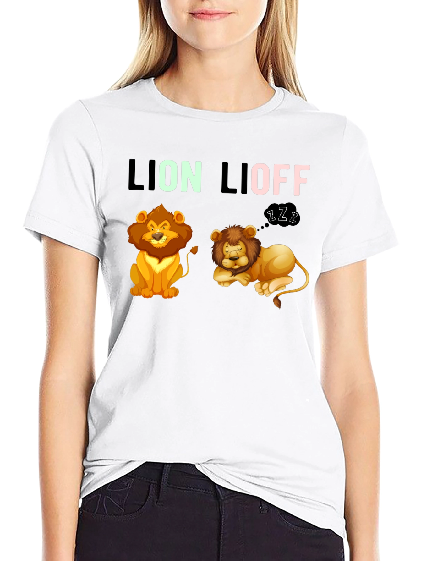 Black Lion Lioff T-Shirt - Funny Graphic Tee view 9