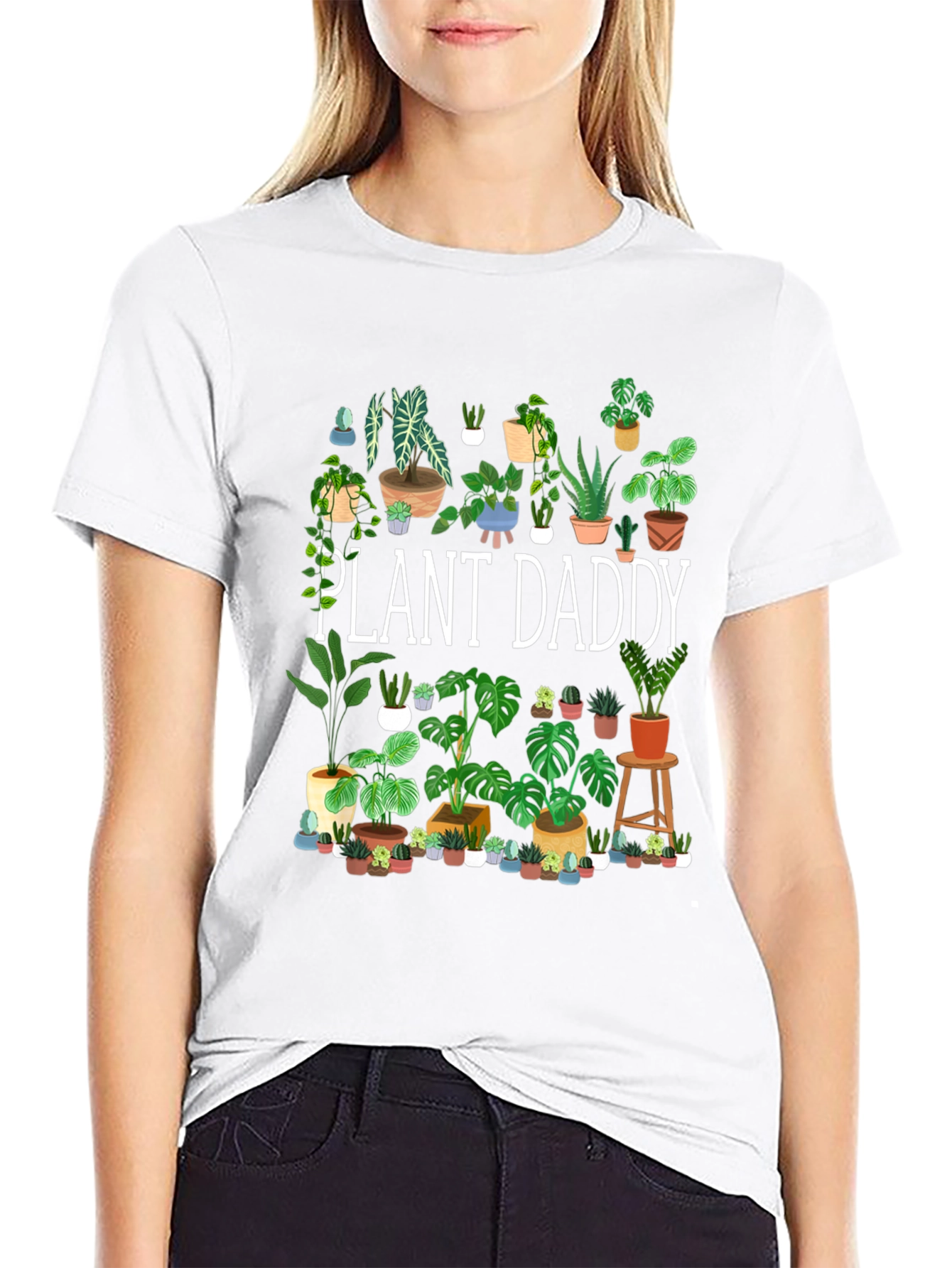 Black Plant Daddy T-Shirt - Gardener Gift view 9