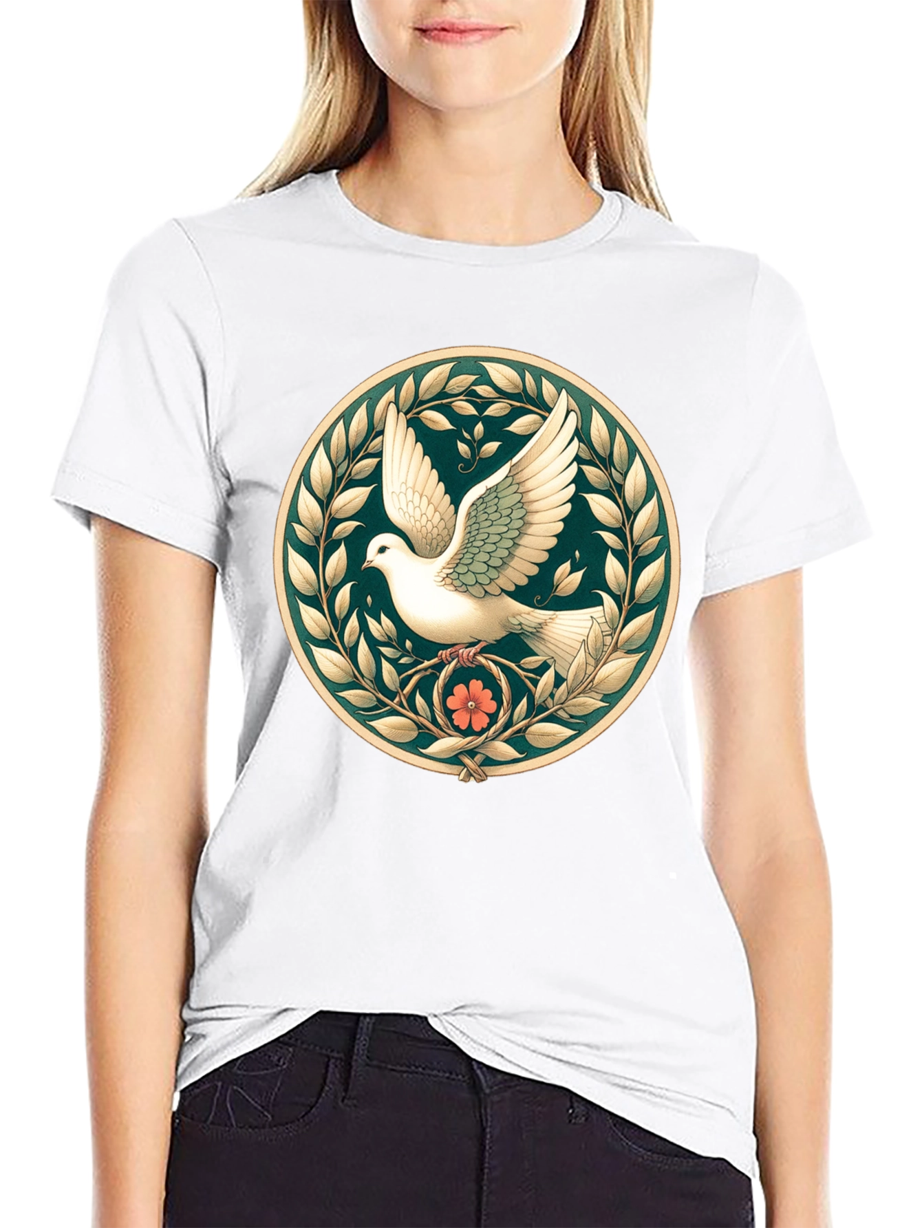 Black Dove & Laurel Graphic Tee - Peaceful Elegance view 9
