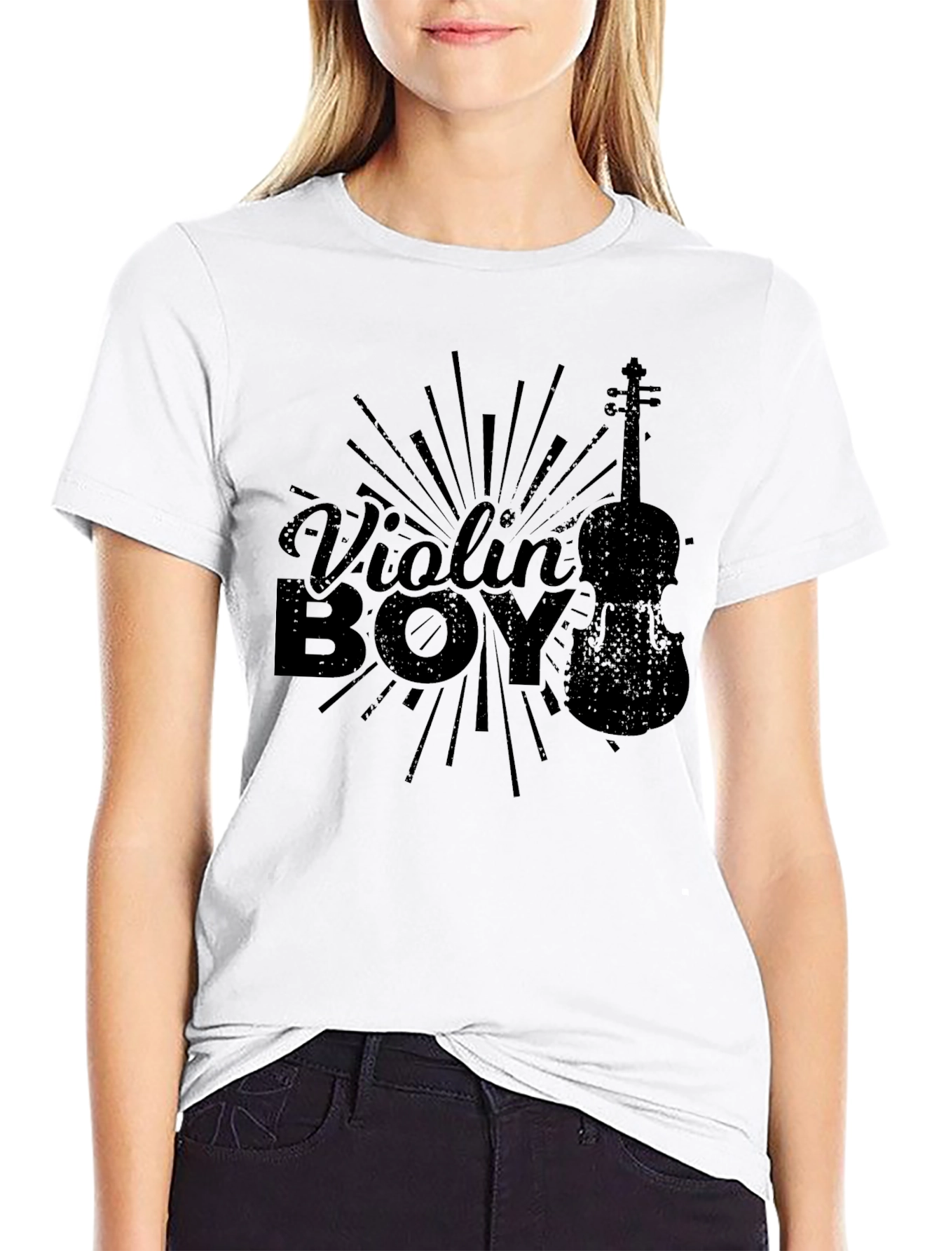 Black Violin Boy Graphic Black T-Shirt view 9