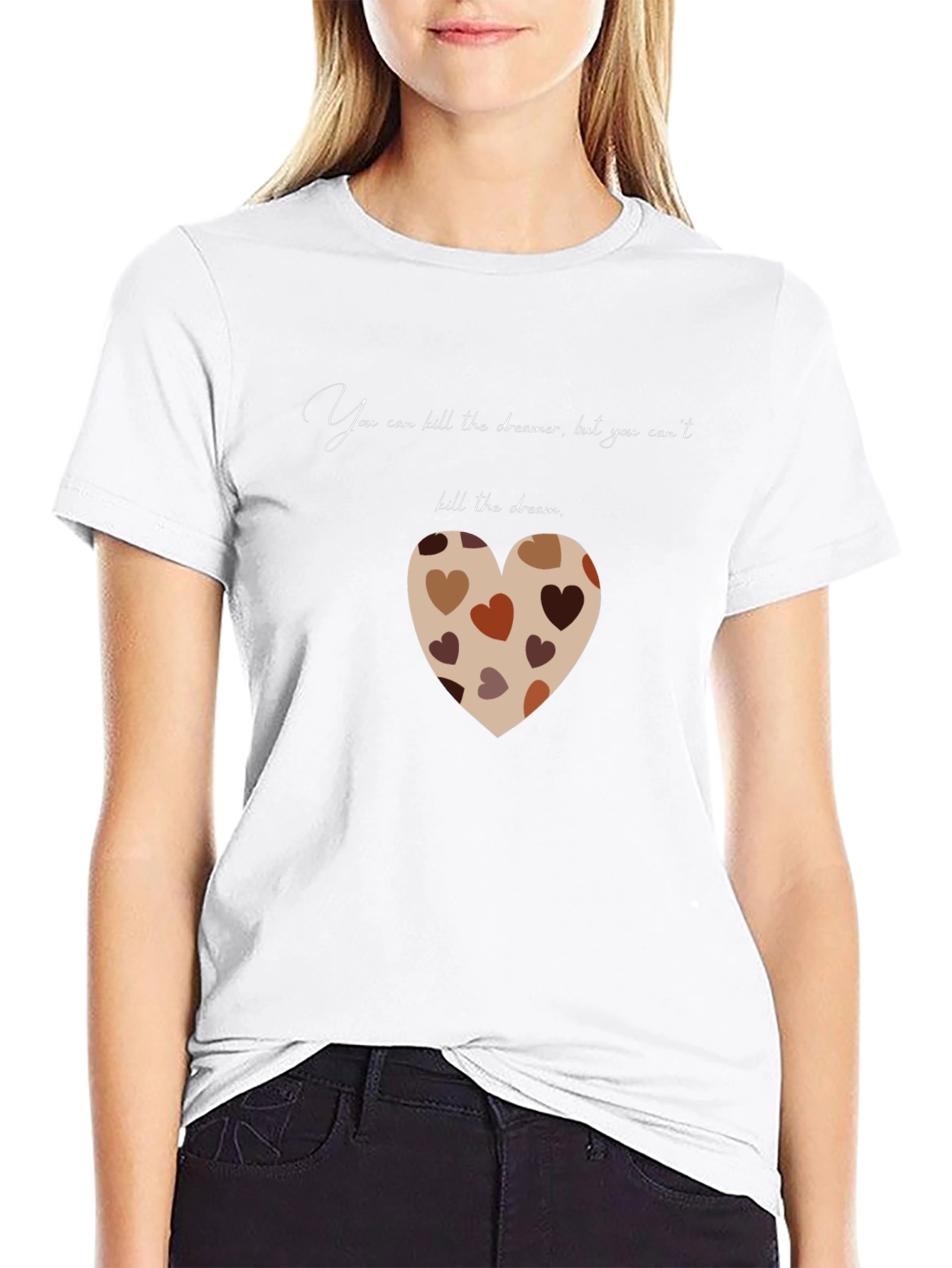 Black Dreamer Heart T-Shirt - Inspirational Graphic Tee view 9