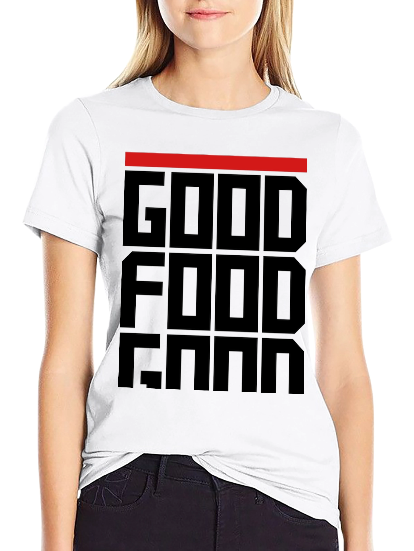 Black Good Food Gang T-Shirt - Black Graphic Tee view 9