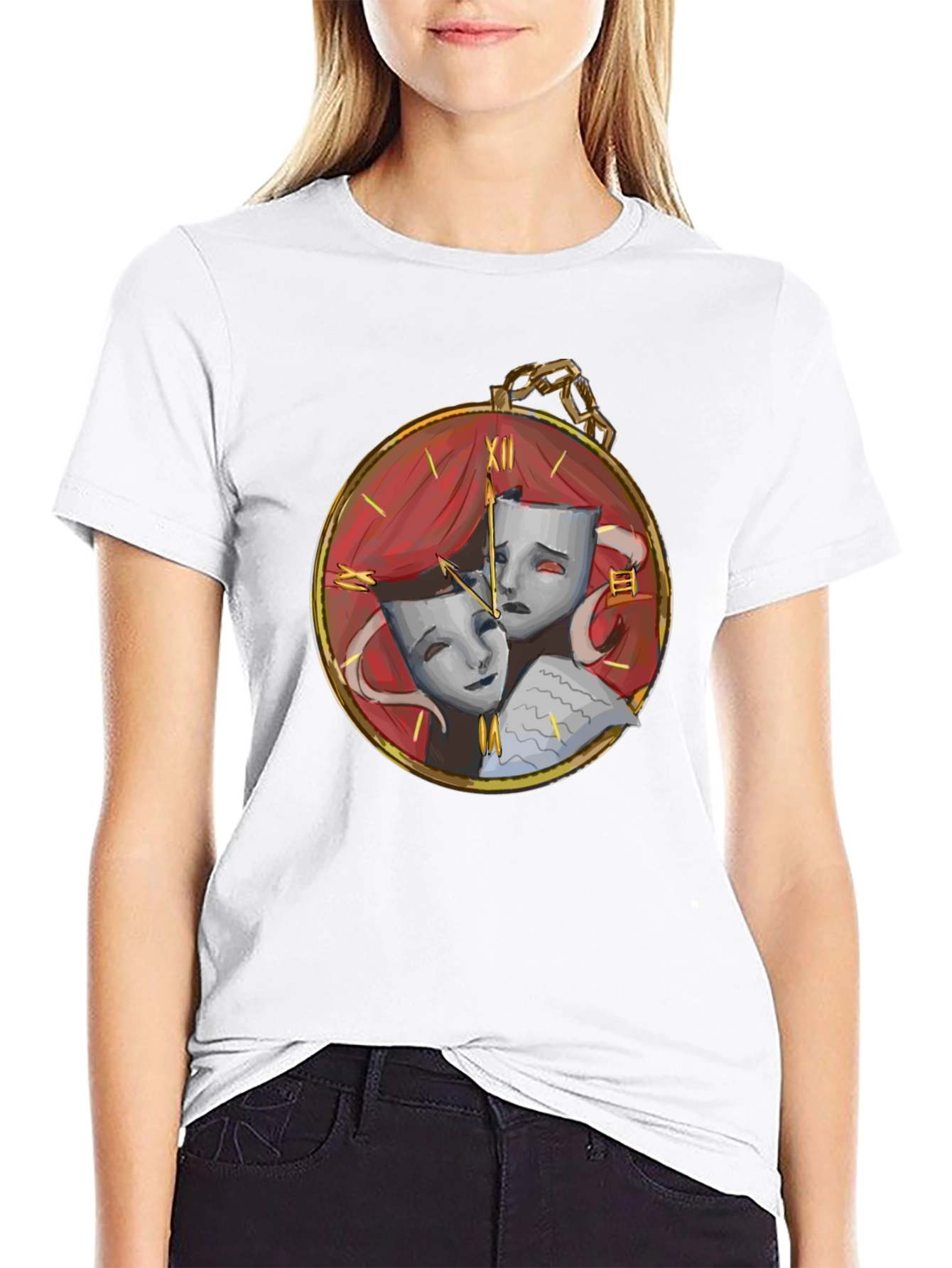 Drama Masks Pocket Watch Graphic Tee - 9