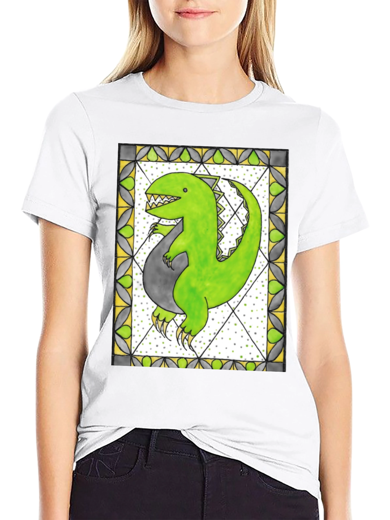 Black Dinosaur Graphic Tee - Unique Design view 9