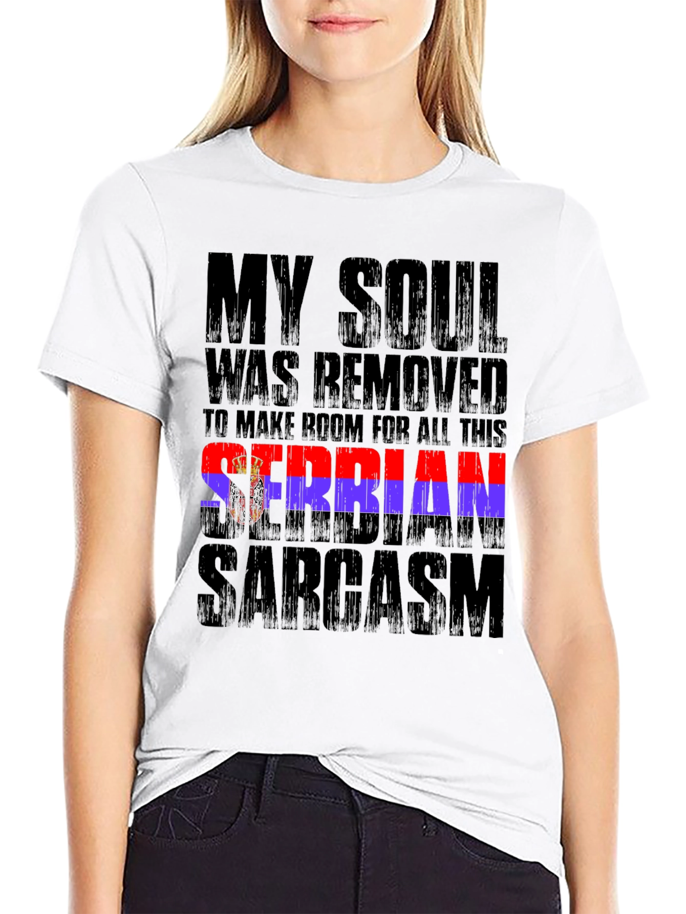 Black Serbian Sarcasm Graphic T-Shirt view 9