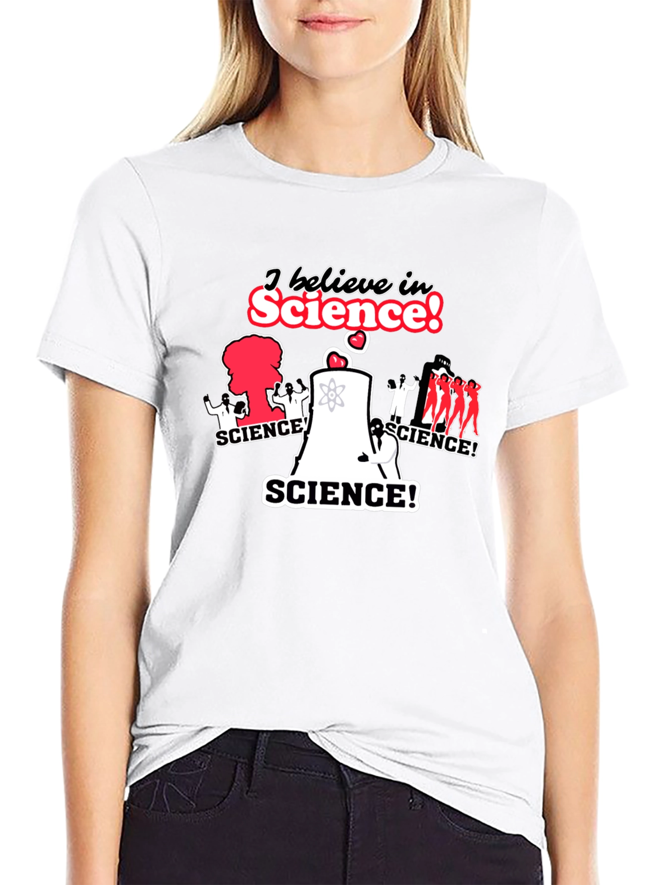 Black I Believe in Science! T-Shirt - Black view 9