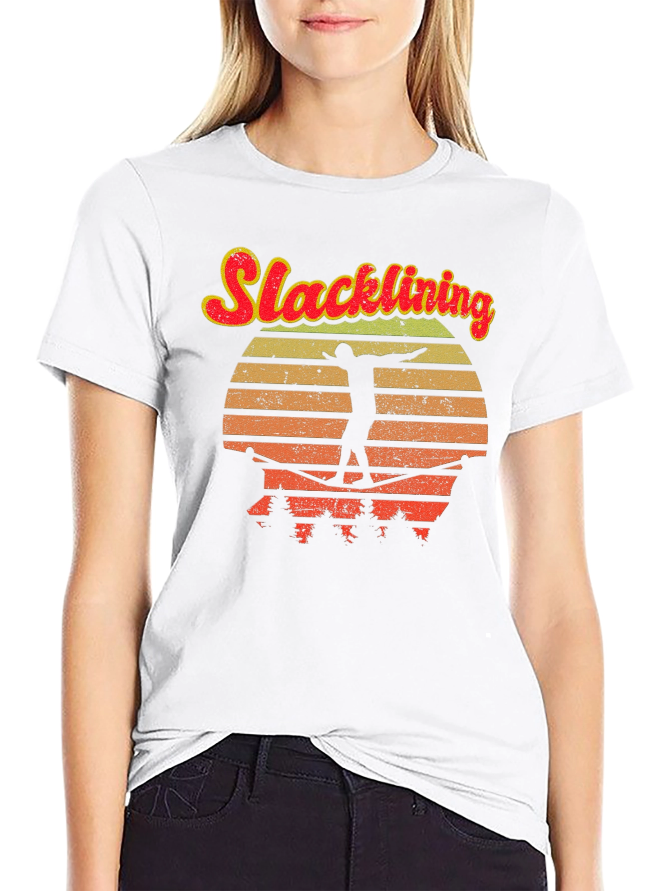 Black Retro Slacklining T-Shirt view 9