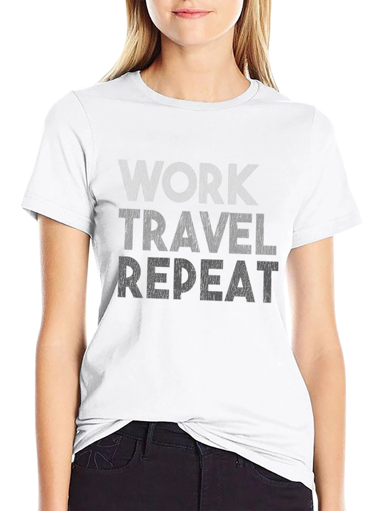 Black Work Travel Repeat Graphic Tee view 9