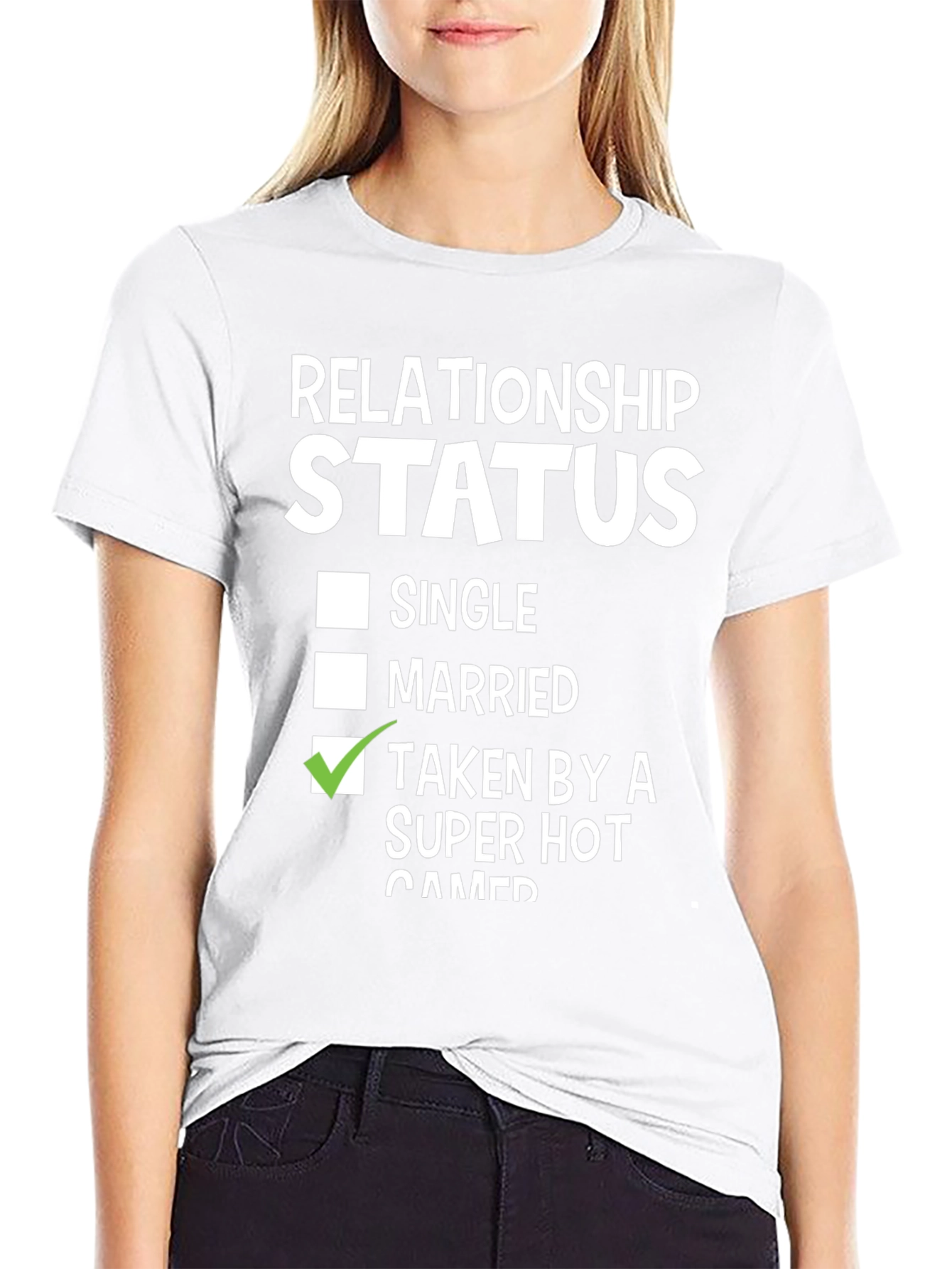 Black Relationship Status: Taken By A Super Hot Gamer T-Shirt view 9