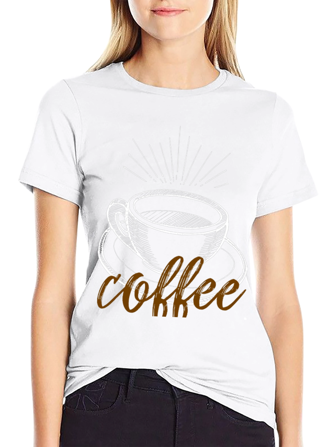 Black Coffee Graphic Tee - Black Cotton Blend T-Shirt view 9