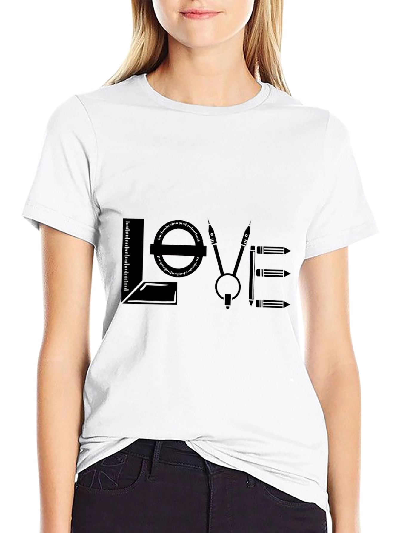 Black Architect Love Graphic T-Shirt - Black Cotton Blend view 9