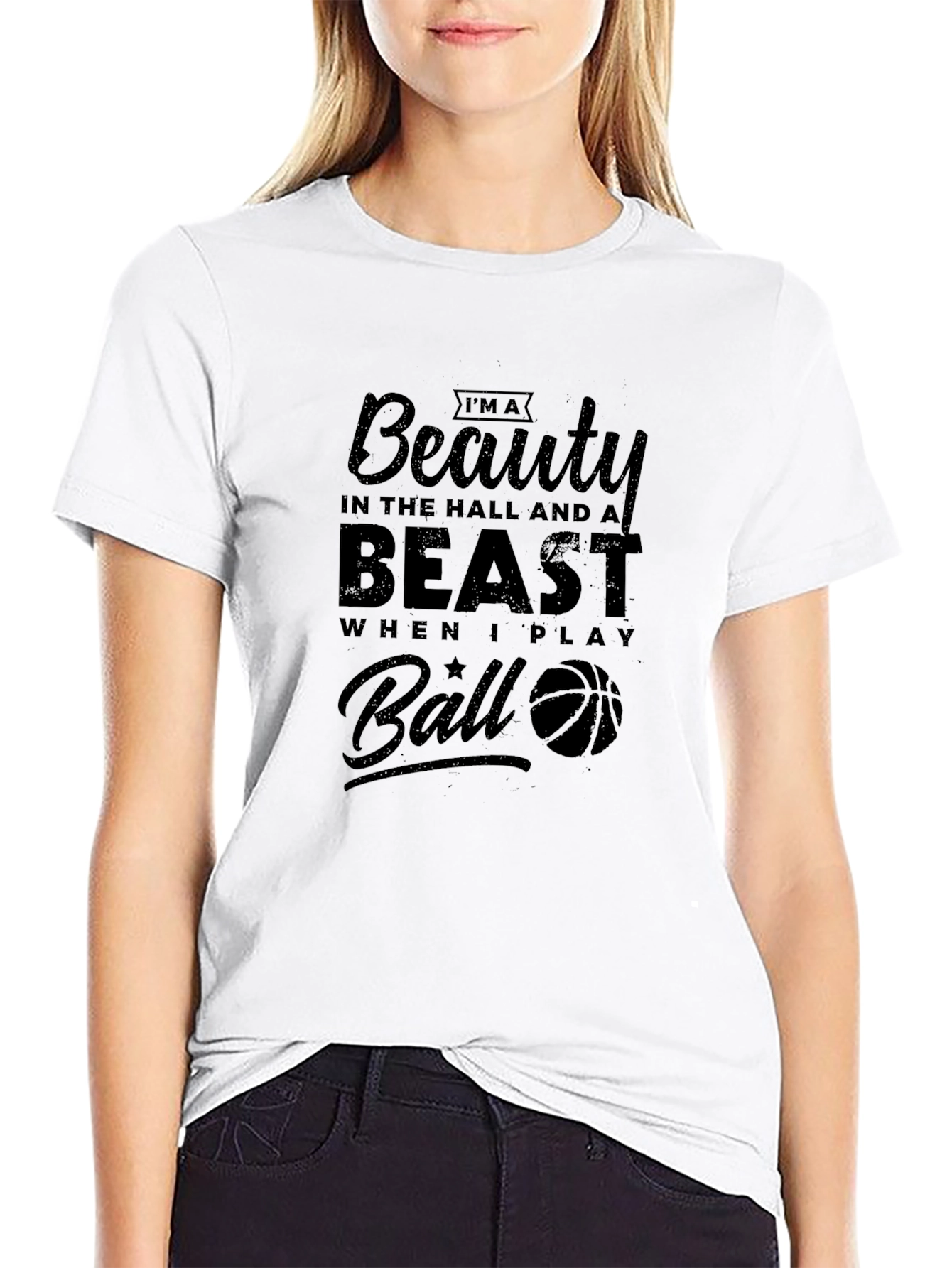 Black Beauty and Beast Basketball T-Shirt view 9