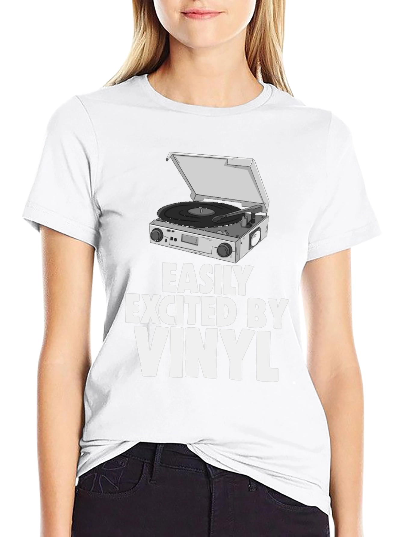 Black Vinyl Record Player T-Shirt view 9