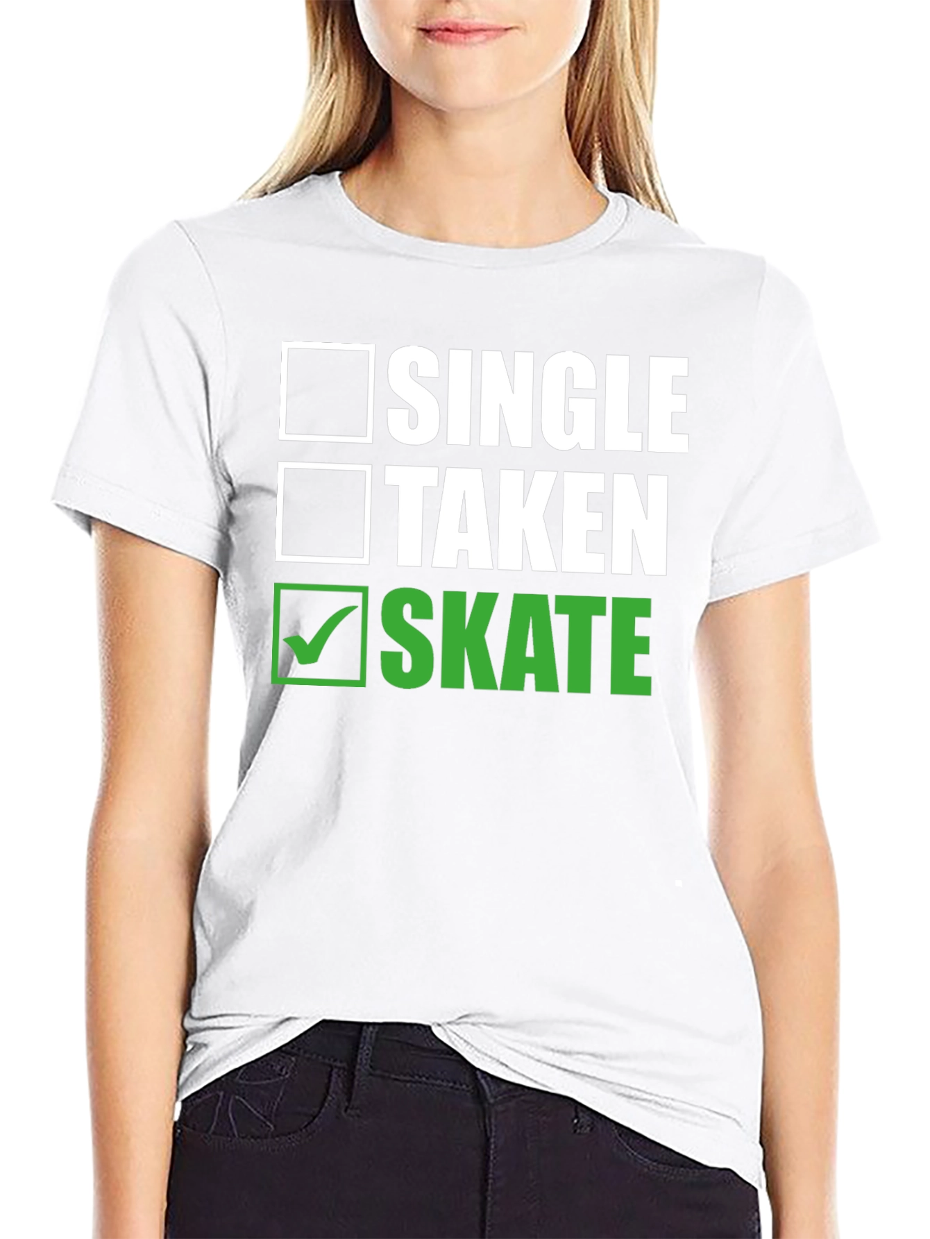 Black Single Taken Skate T-Shirt - Funny Skateboarder Tee view 9