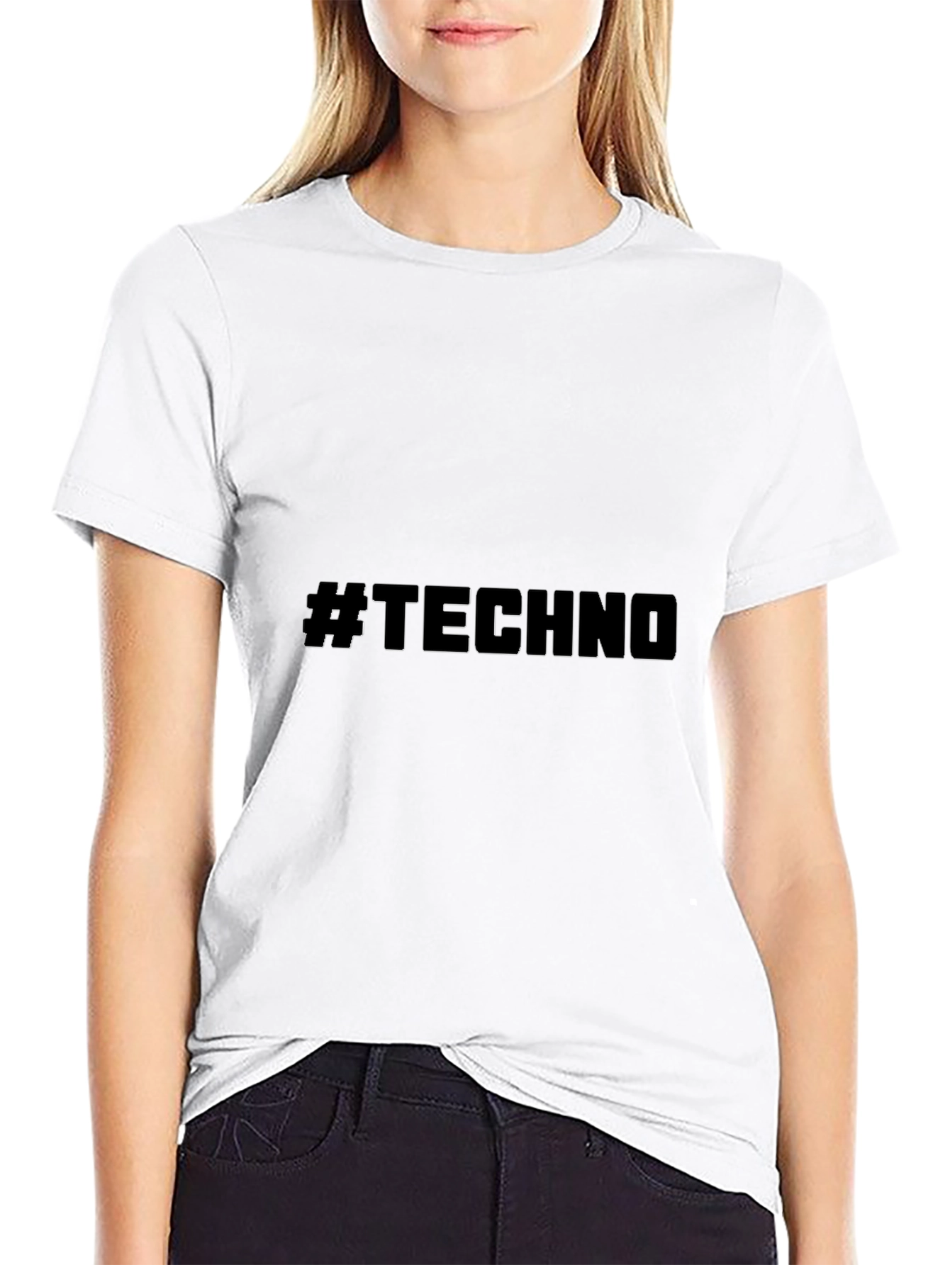 Black Techno T-Shirt - Black Tee view 9