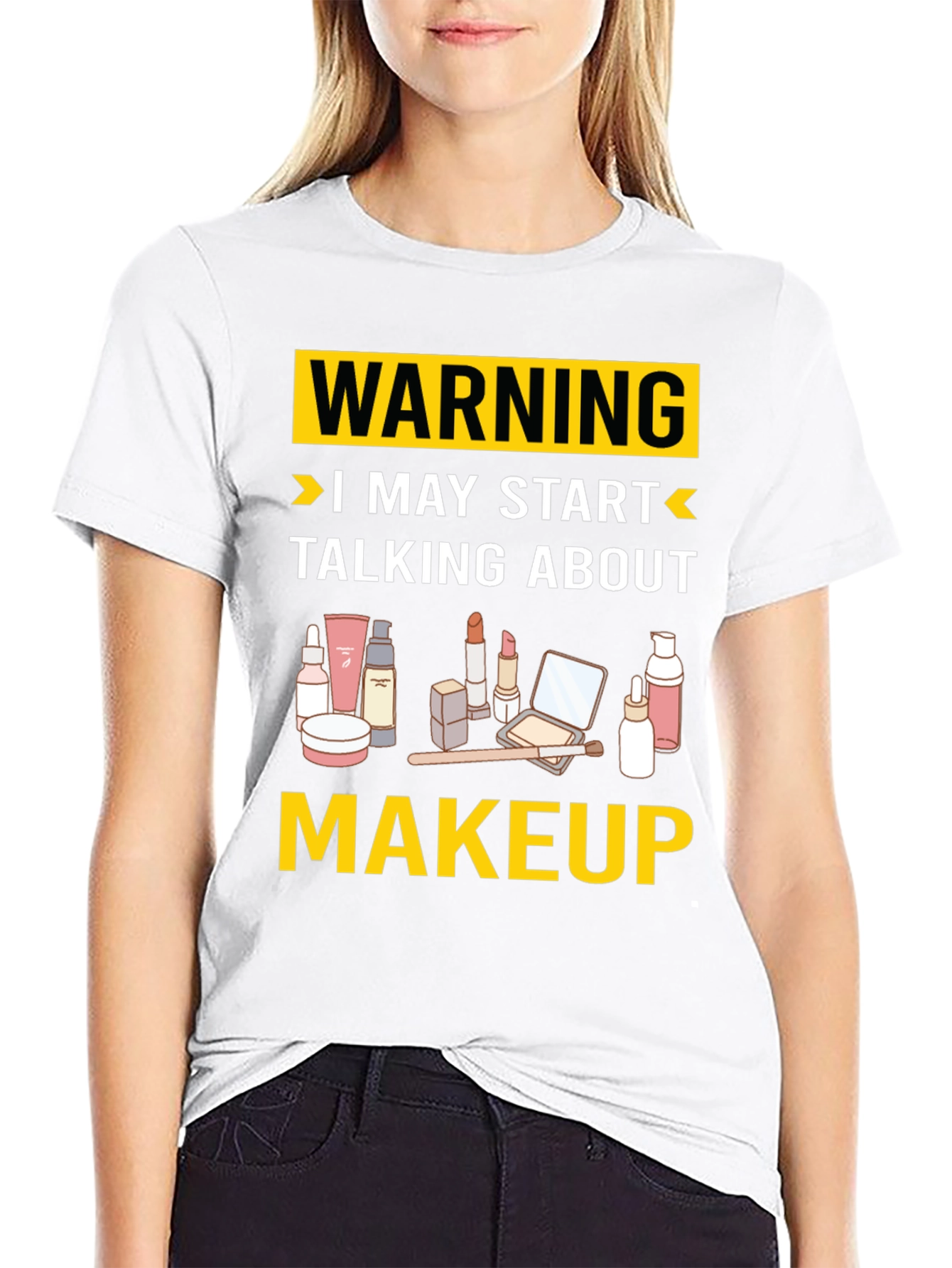 Black Warning Makeup T-Shirt view 9