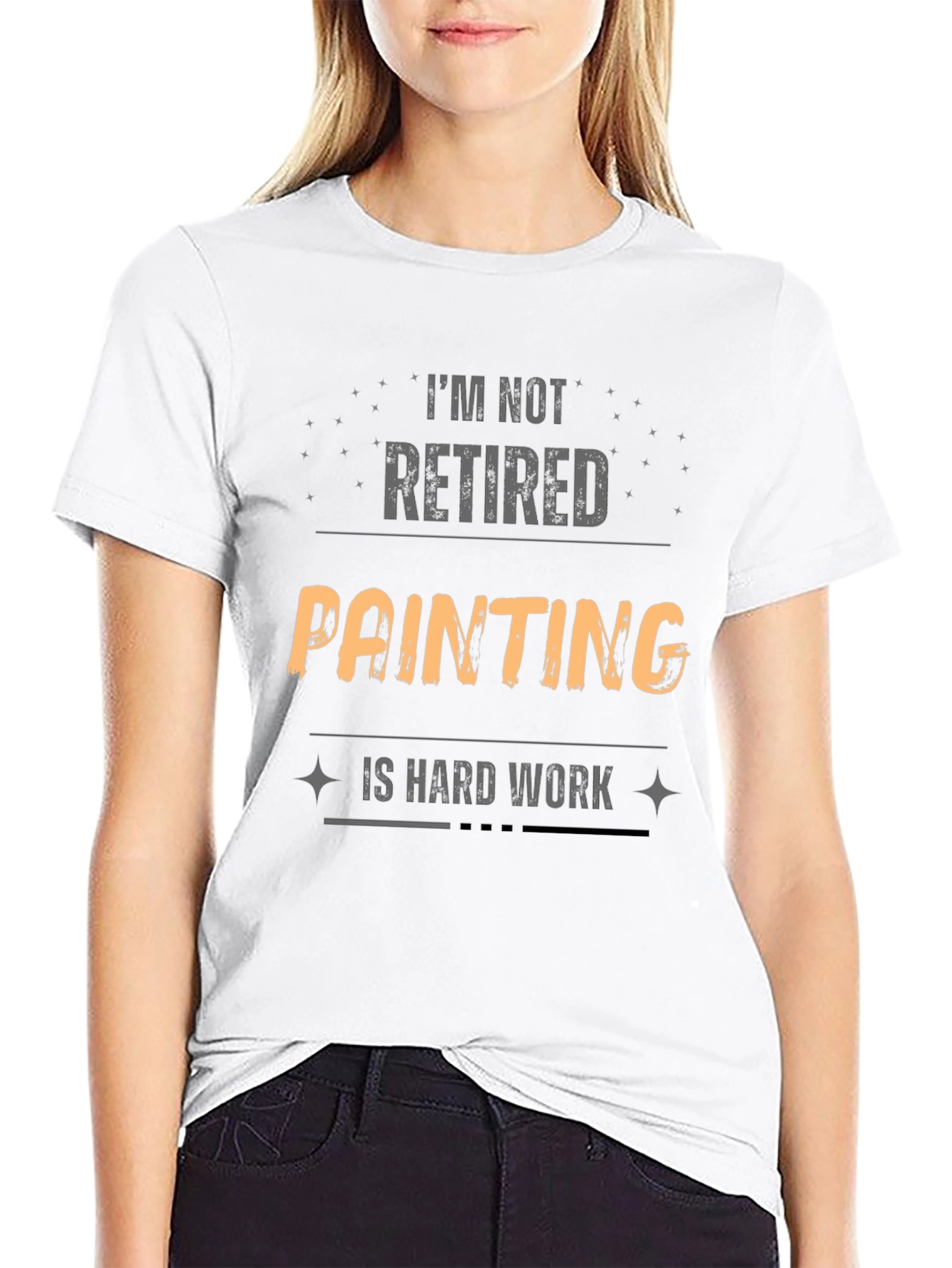 Black Funny Painting Is Hard Work T-Shirt view 9