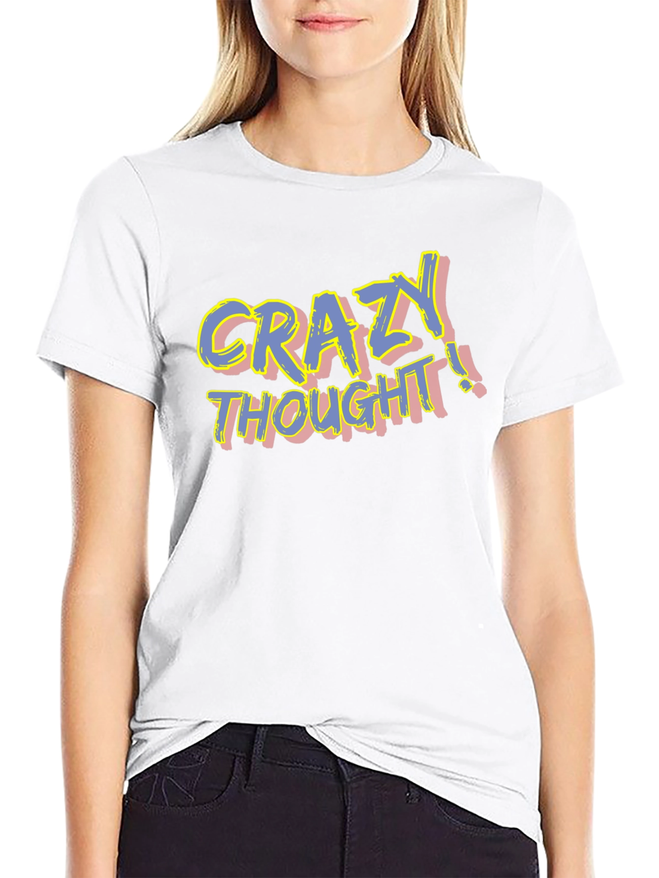 Black Crazy Thought Graphic T-Shirt - Men's Black Tee view 9