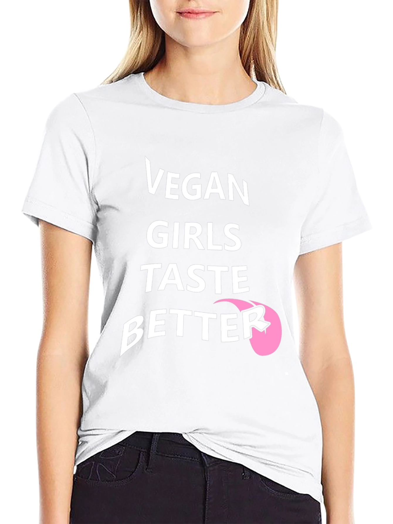 Black Vegan Girls Taste Better Black Graphic T-Shirt view 9