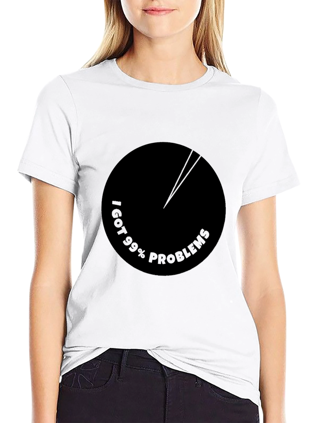 Black 99% Problems Pie Chart Black T-Shirt view 9